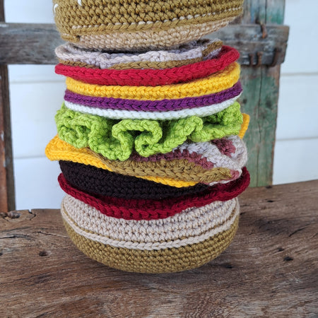 Hamburger- crochet toy for imaginative play