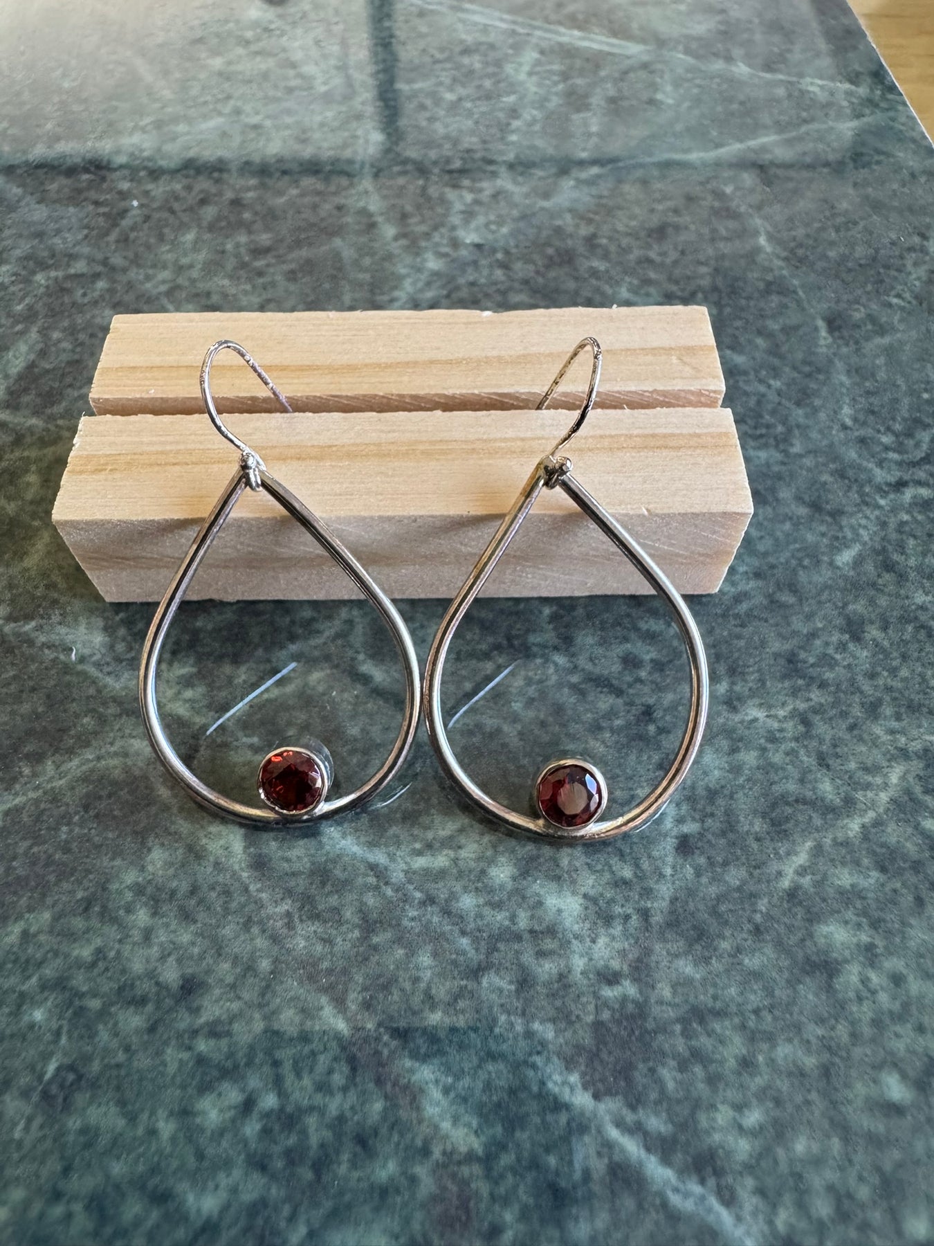 Hand-Crafted Sterling Silver Teardrop Earrings with Cubic Zircona