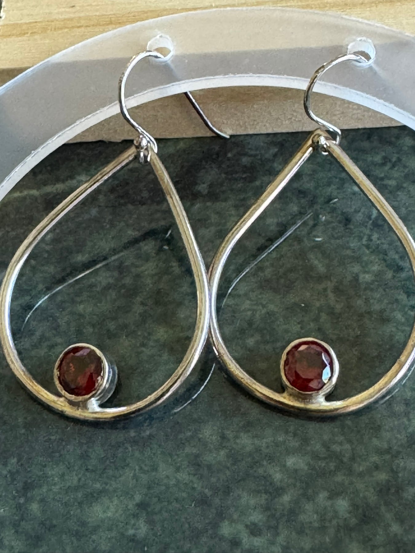 Hand-Crafted Sterling Silver Teardrop Earrings with Cubic Zircona