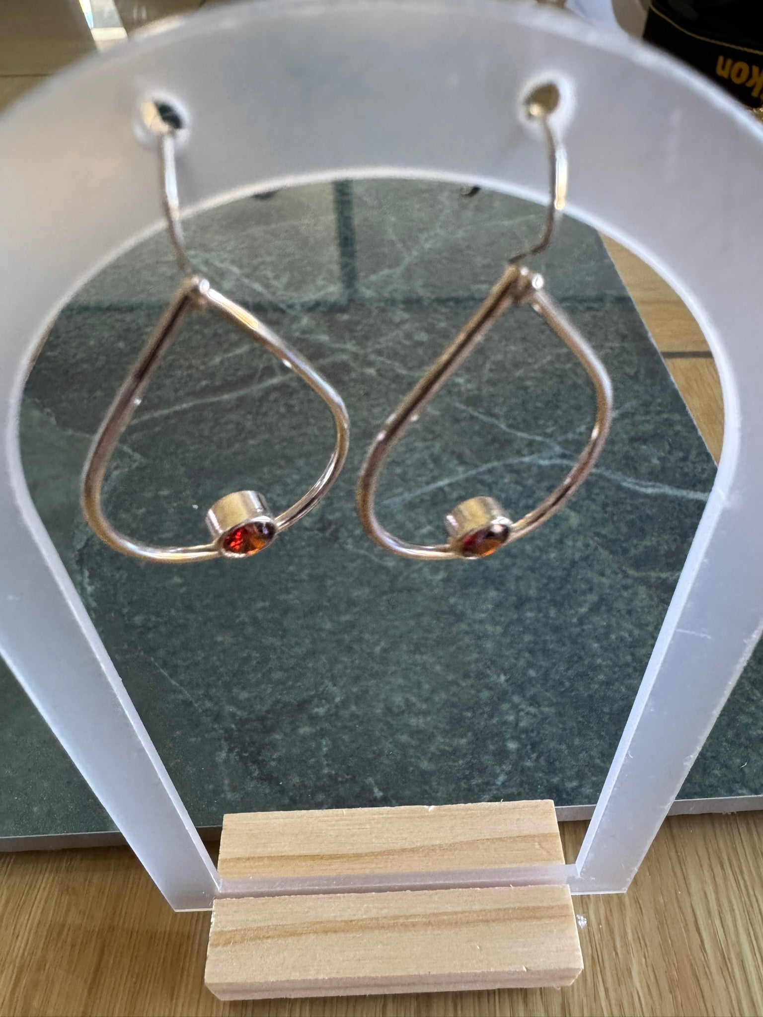 Hand-Crafted Sterling Silver Teardrop Earrings with Cubic Zircona