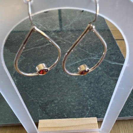 Hand-Crafted Sterling Silver Teardrop Earrings with Cubic Zircona