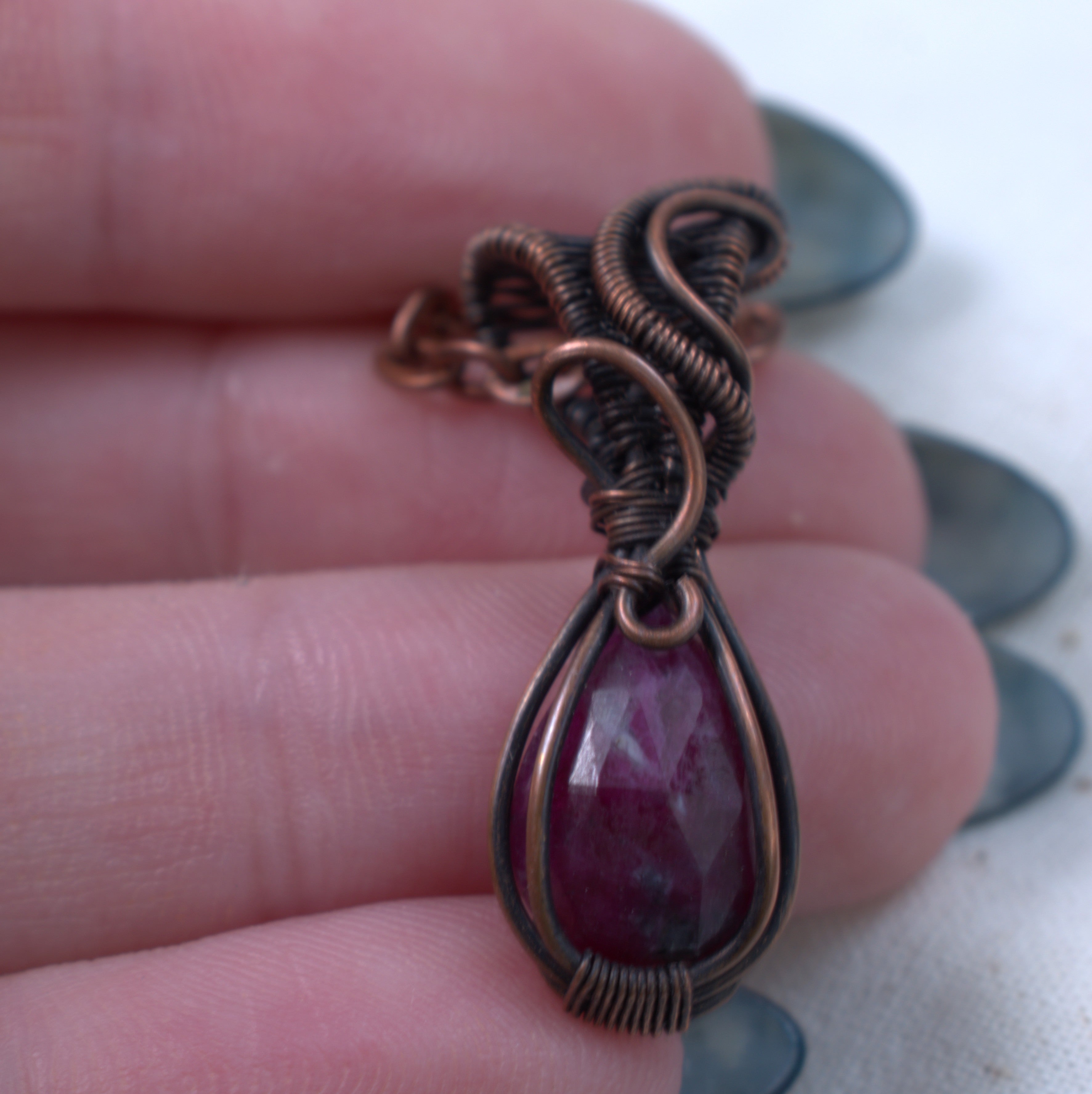 July Ember - Ruby Zoisite Keepsake Pendant