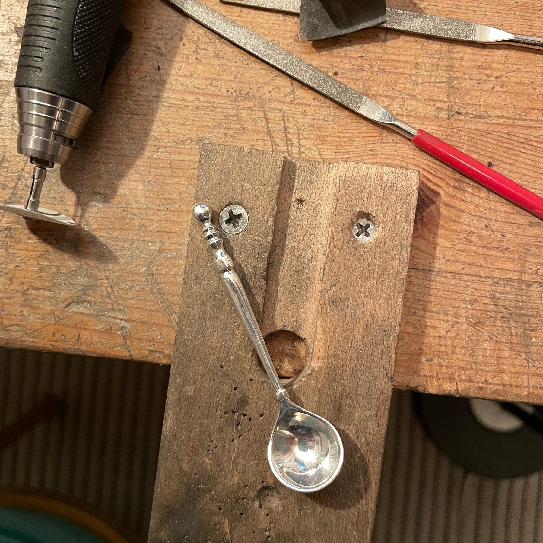 Sterling silver salt spoon