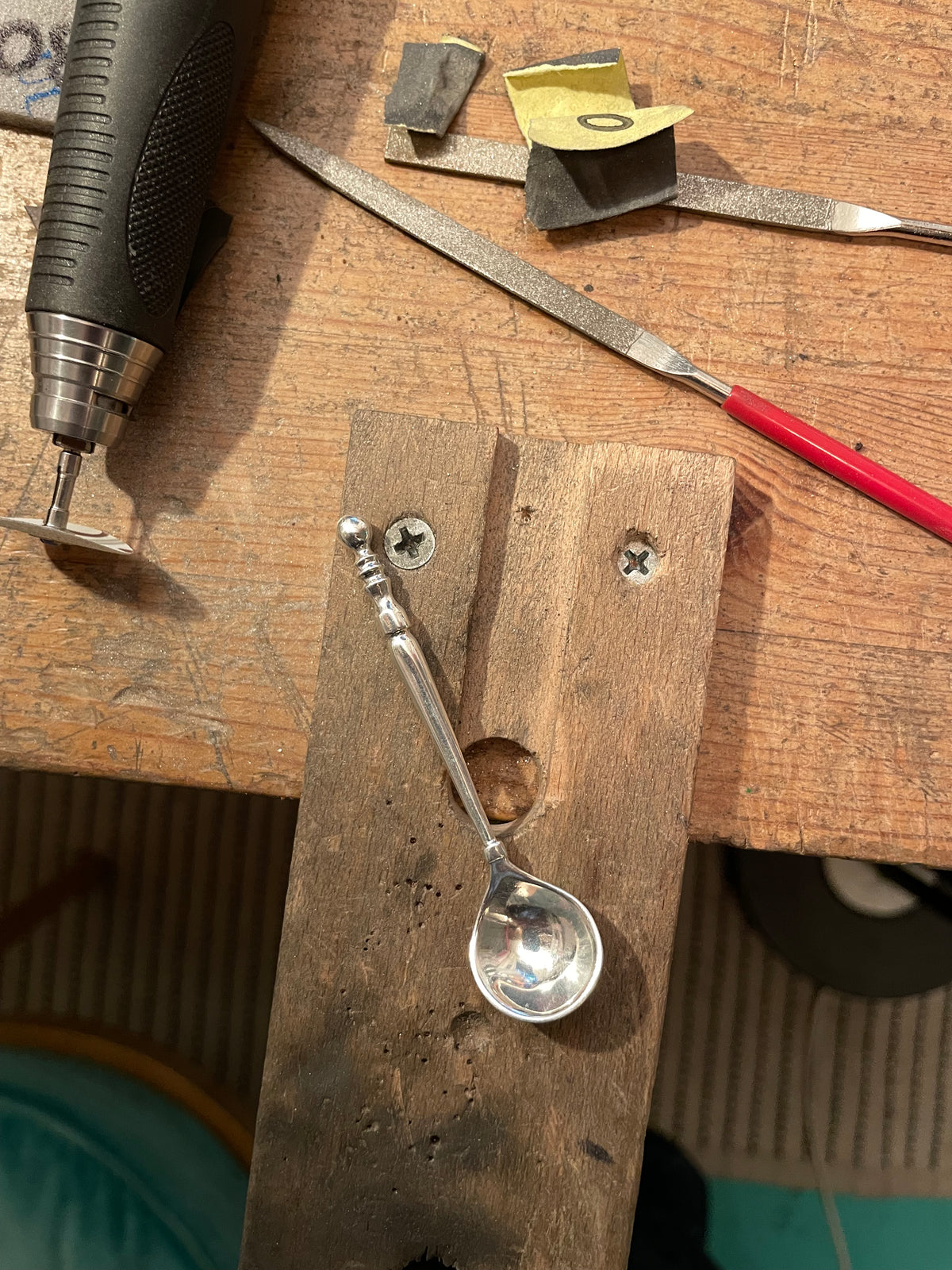Sterling silver salt spoon