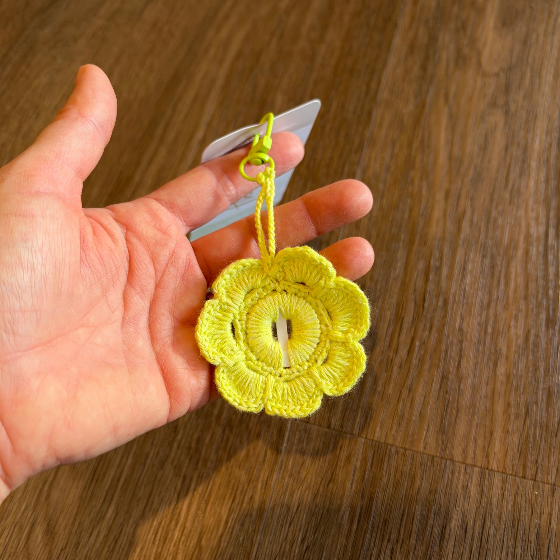 Handmade Floral Crochet Keychain – Cotton Flower Bag Charm