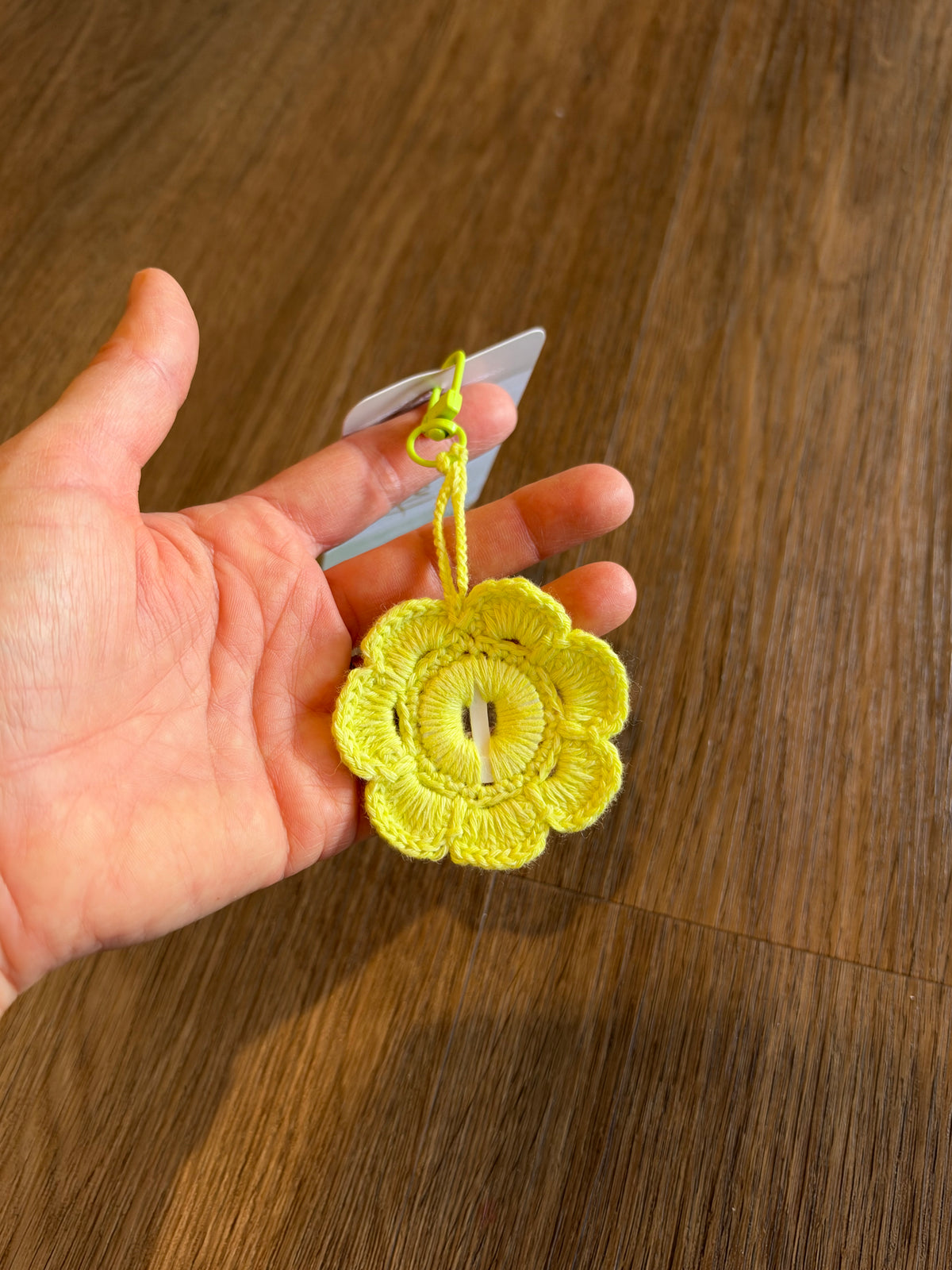 Handmade Floral Crochet Keychain – Cotton Flower Bag Charm