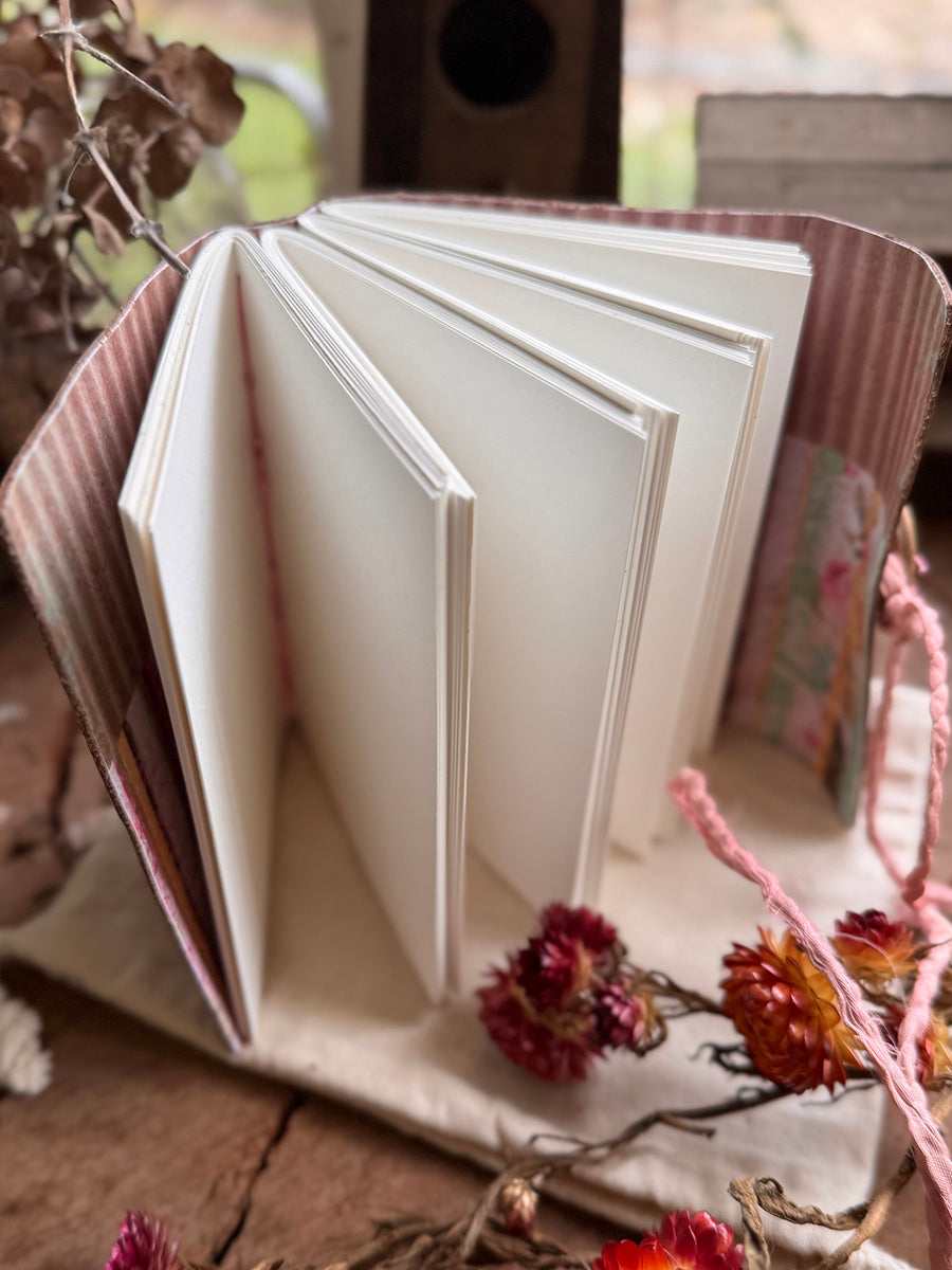 Light Tan Cross-stitched Leather A6 Journal