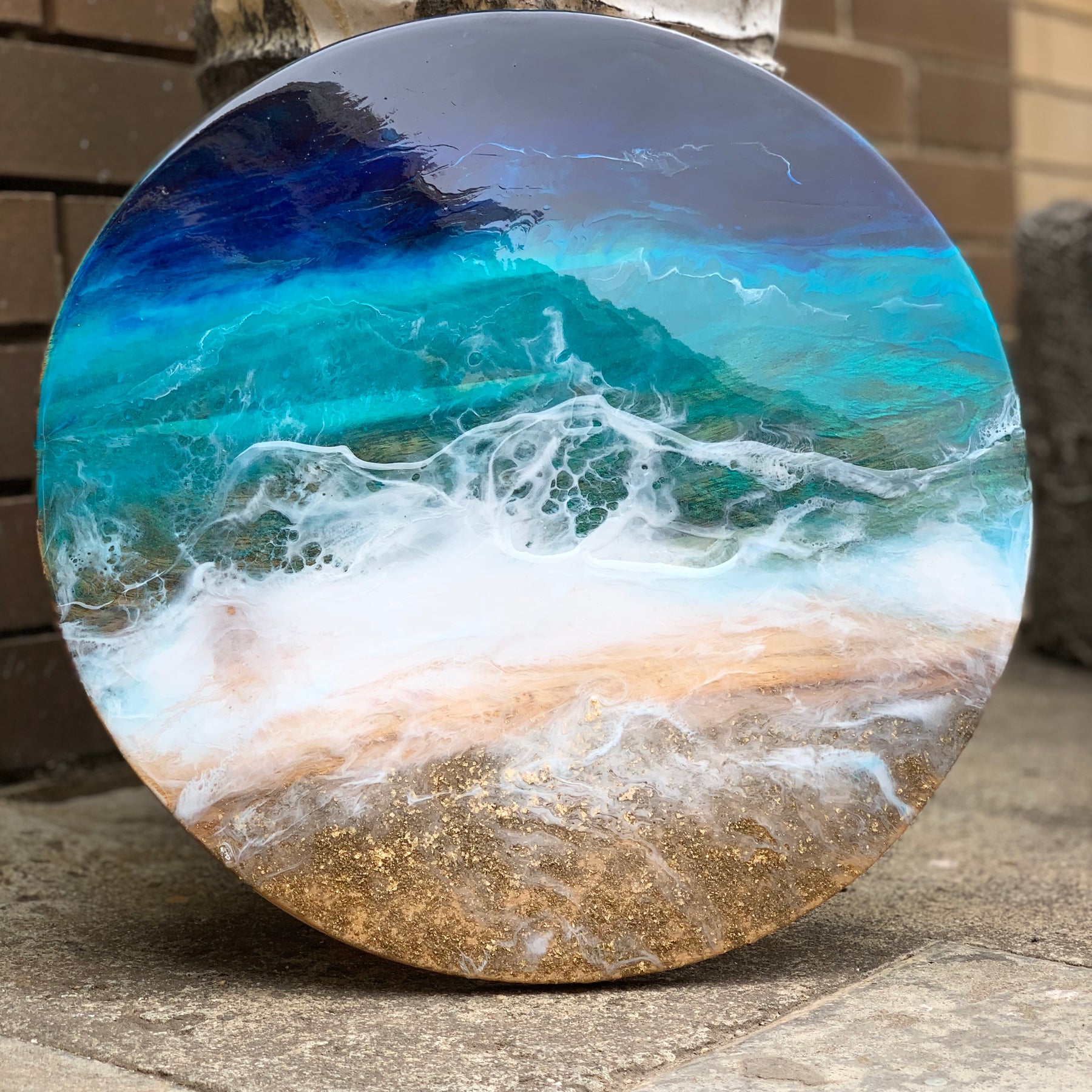 Beach Waves| Lazy Susan| serving board | surf board | Charcuterie Board