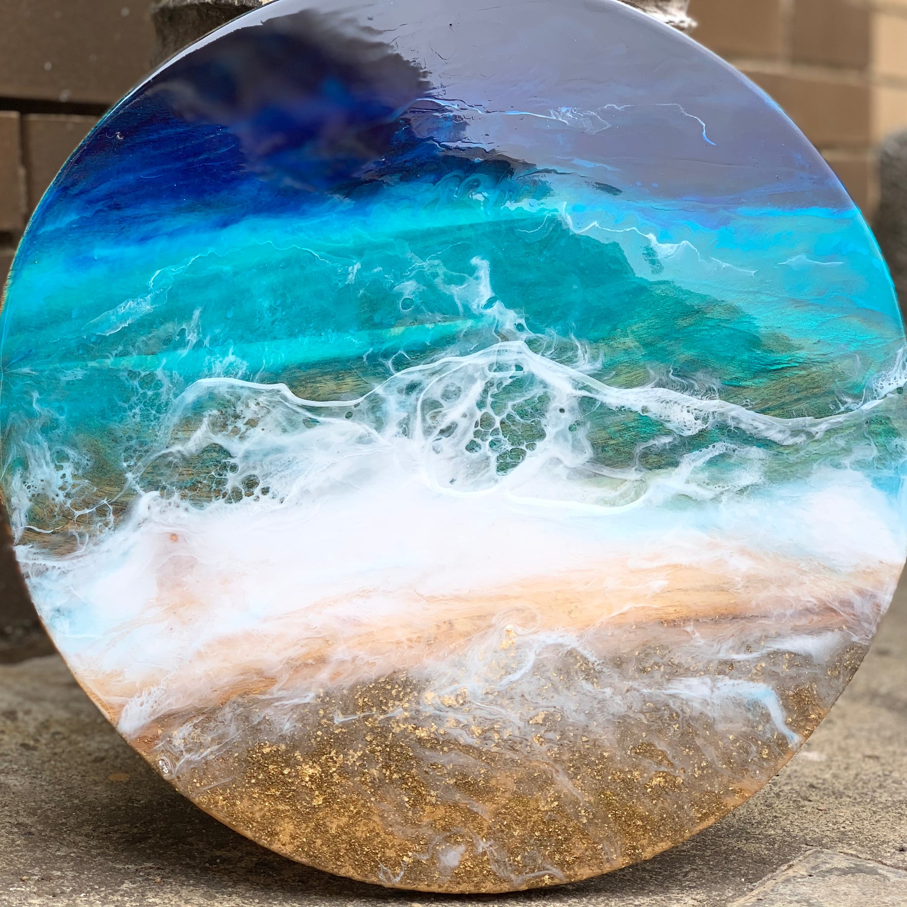 Beach Waves| Lazy Susan| serving board | surf board | Charcuterie Board