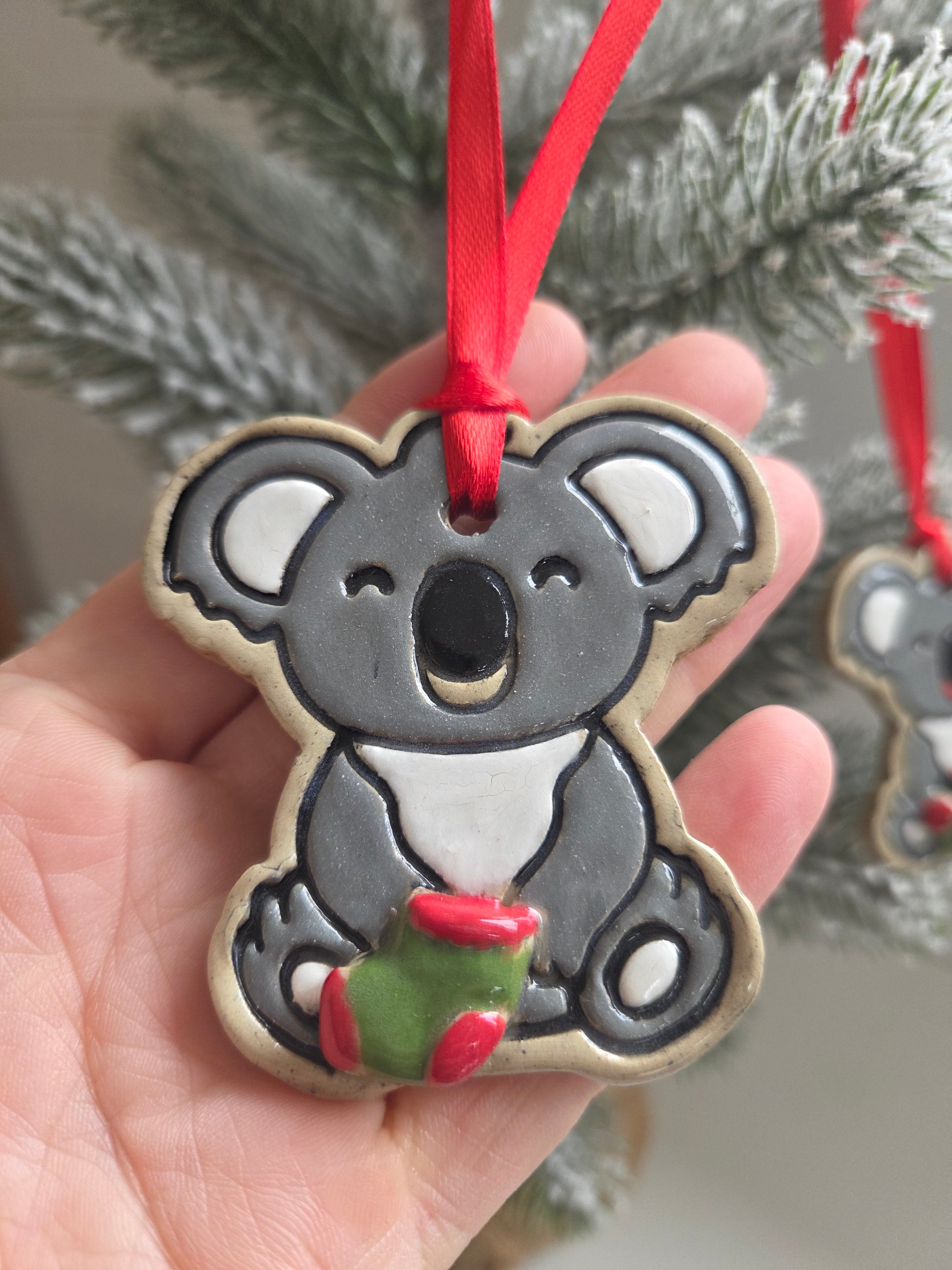 Ceramic Koala Christmas Decoration