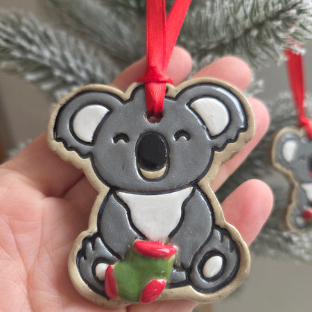 Ceramic Koala Christmas Decoration