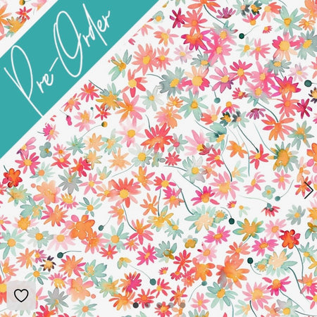 PRE-ORDER Water-resistant wet bags - Daisies Spring Floral Watercolor Orange Red White (Ninola Design)