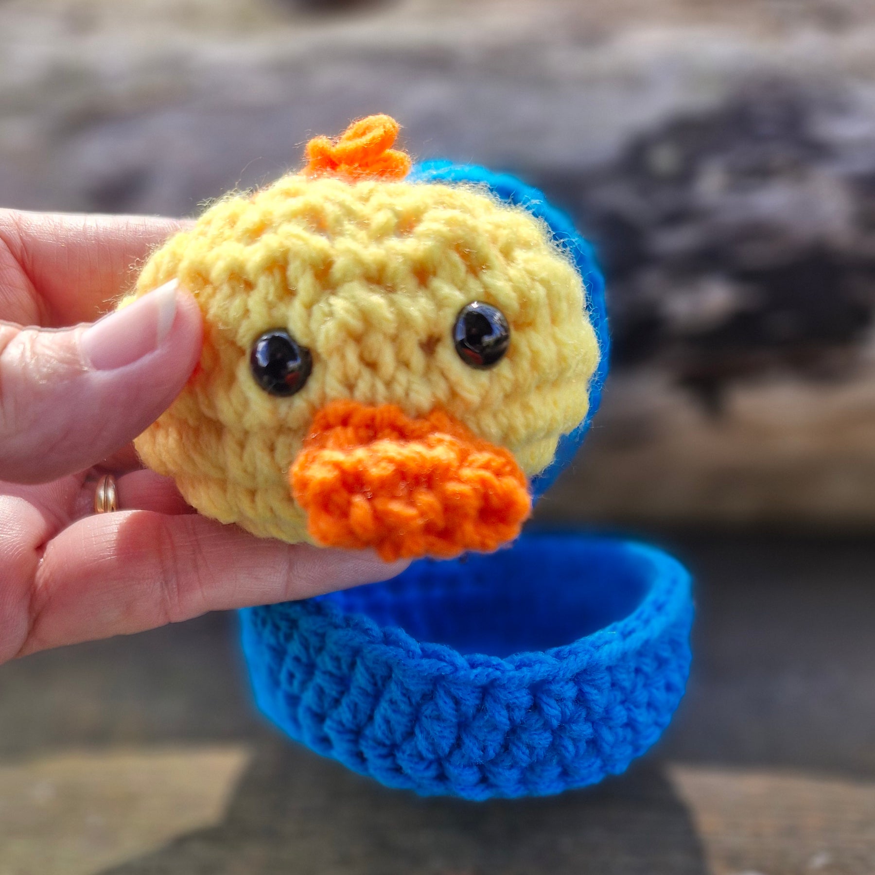 Cute crochet Little Duck Dumpling with Steamer Box
