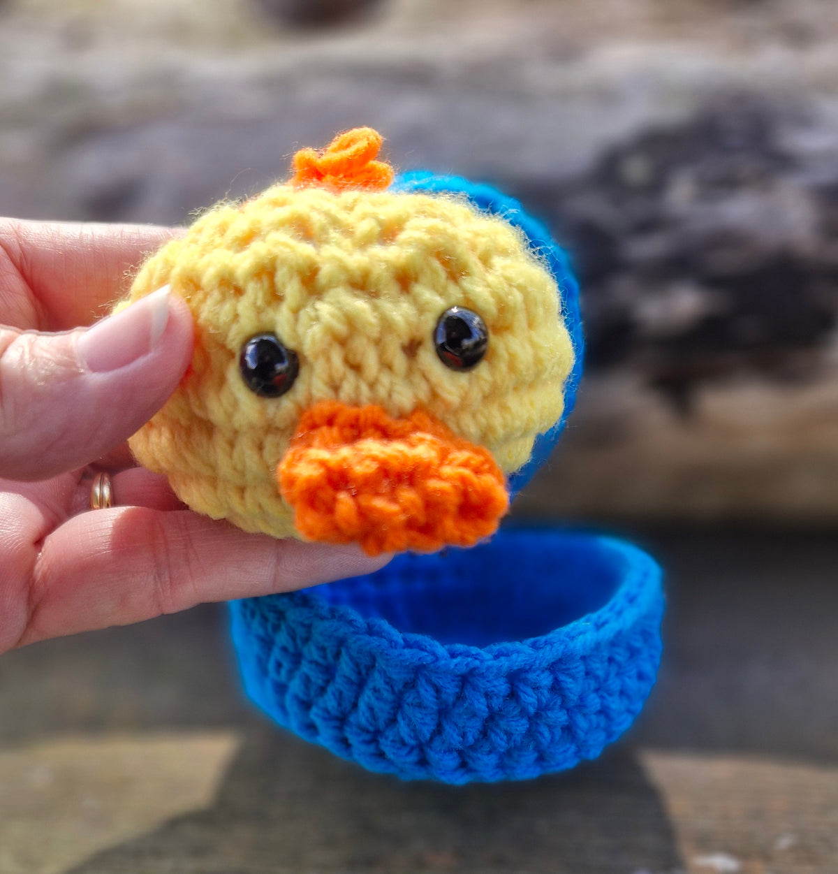 Cute crochet Little Duck Dumpling with Steamer Box