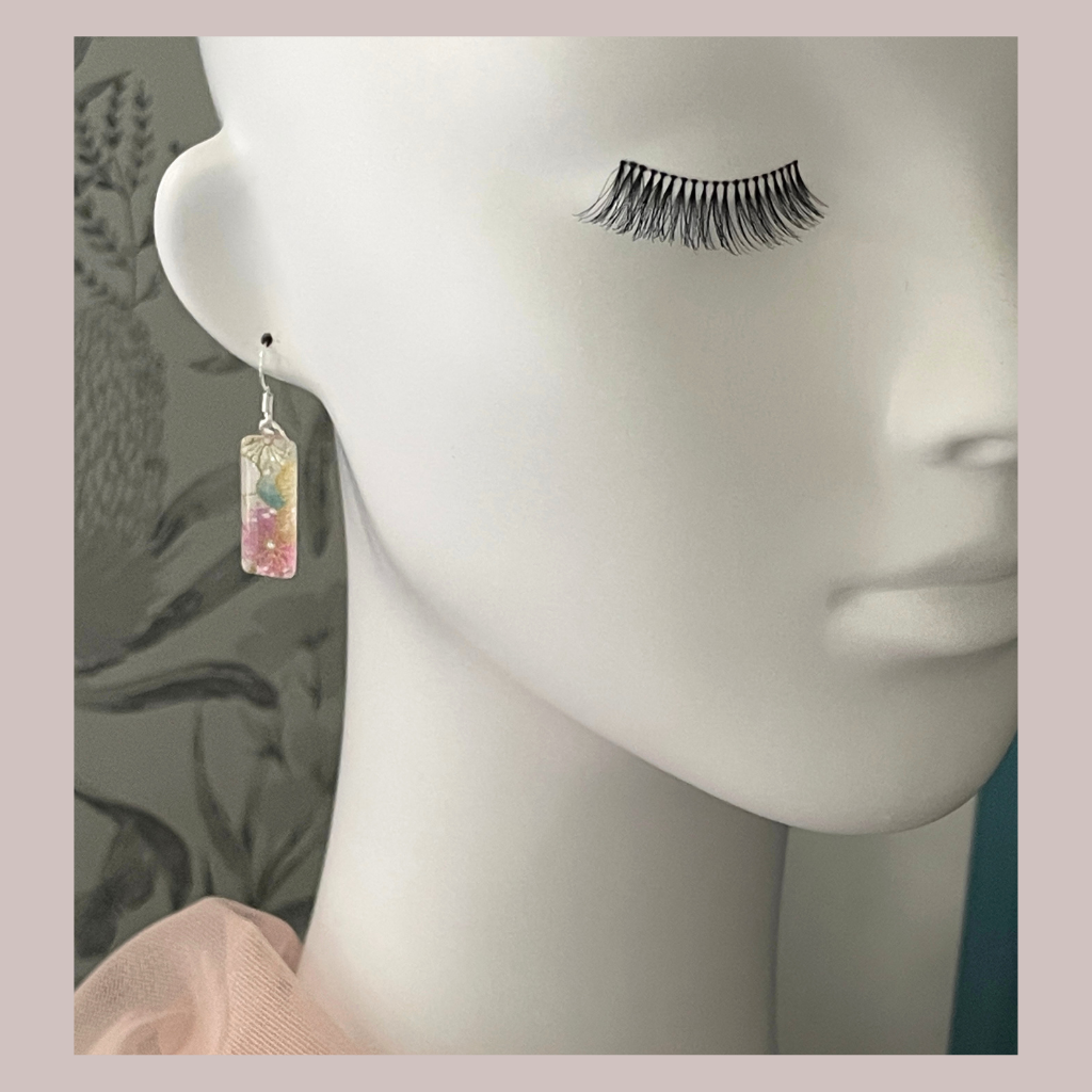 Pink Floral Earrings • Glow in these Handmade Earrings • One of A Kind