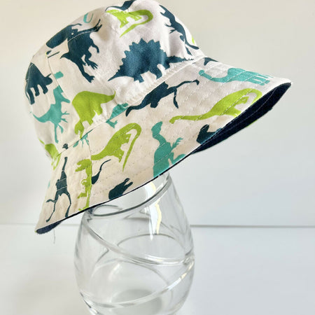 Summer hat in bright dino fabric