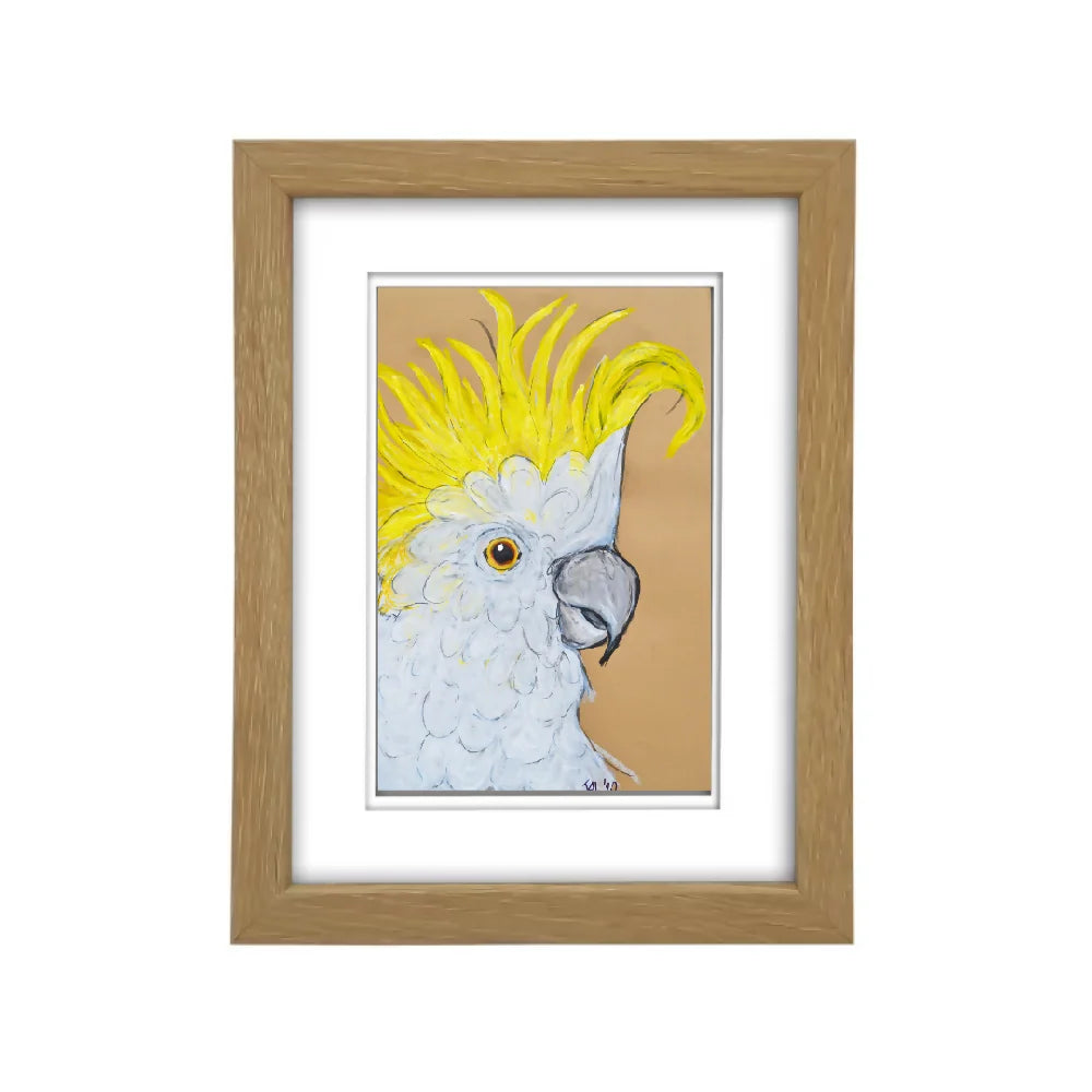 Sulphur-crested Cockatoo | Australian Native Bird | A6 Framed Print