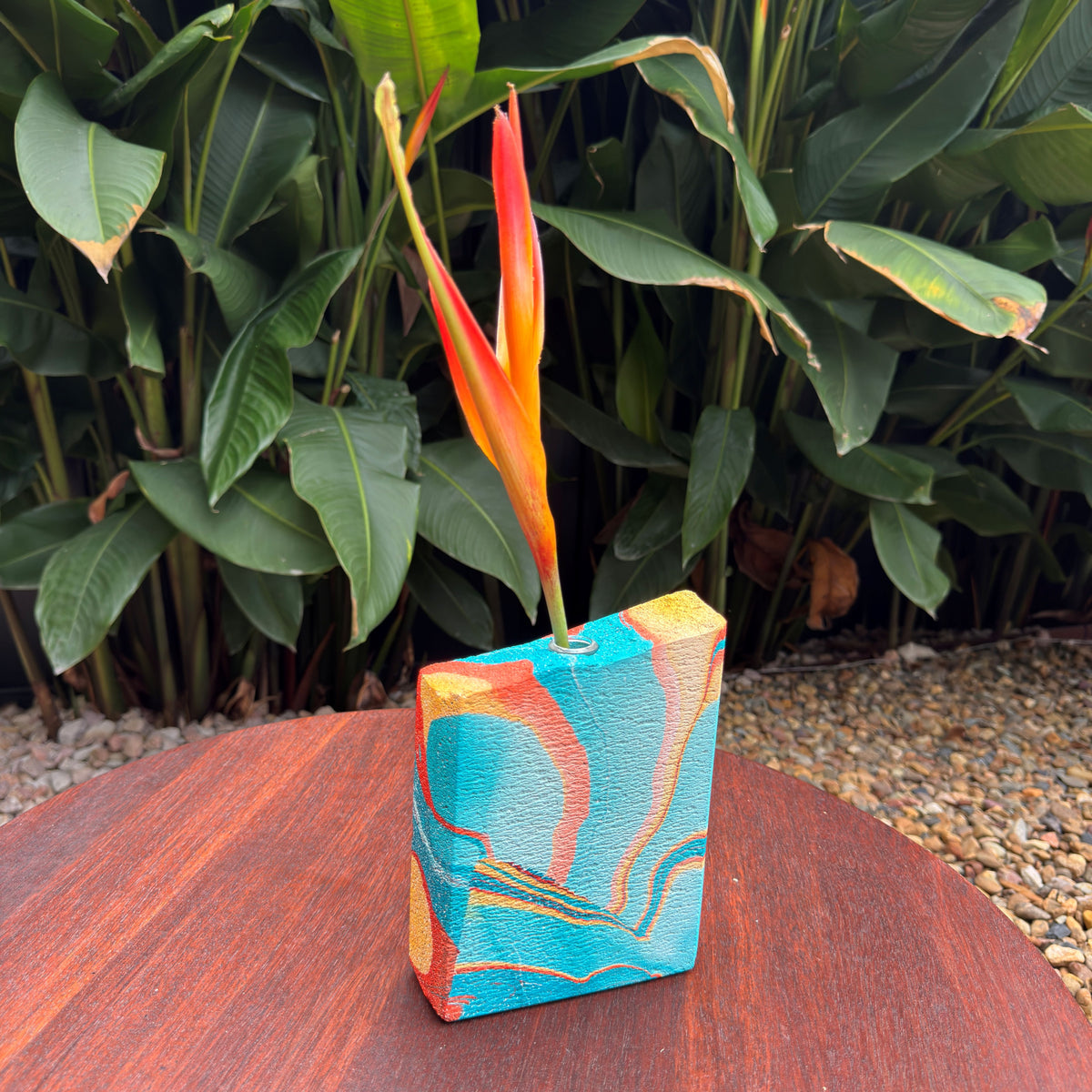 Lava Ponds hand sculpted concrete test tube vase