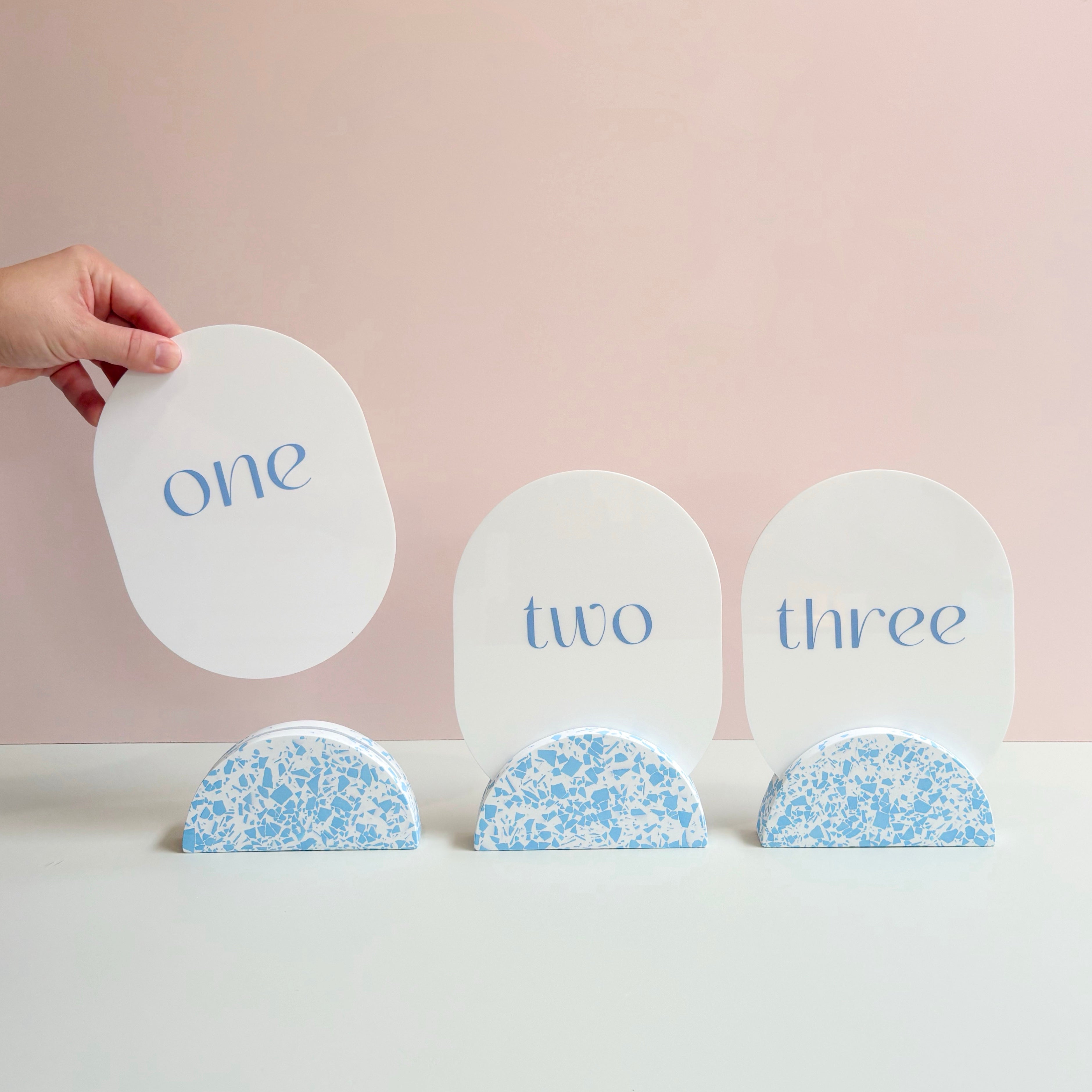Pick your colour - Round Terrazzo table numbers