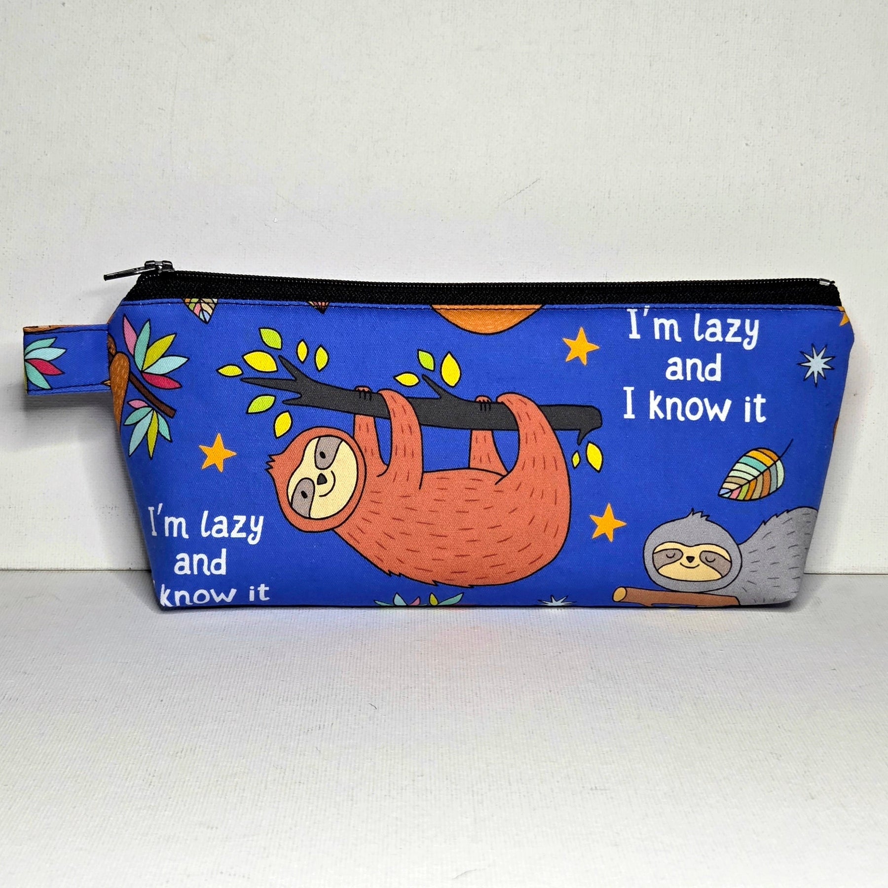 Pencil case in Lazy Sloth fabric
