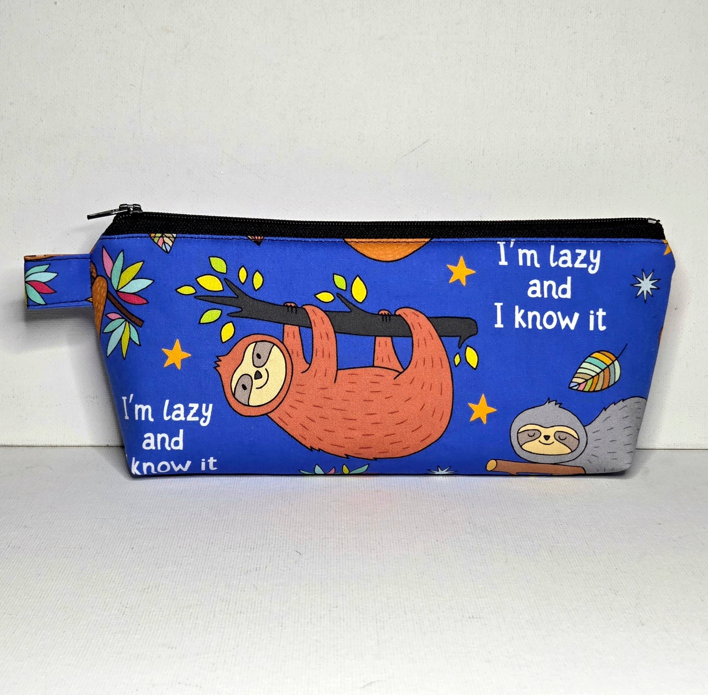 Pencil case in Lazy Sloth fabric