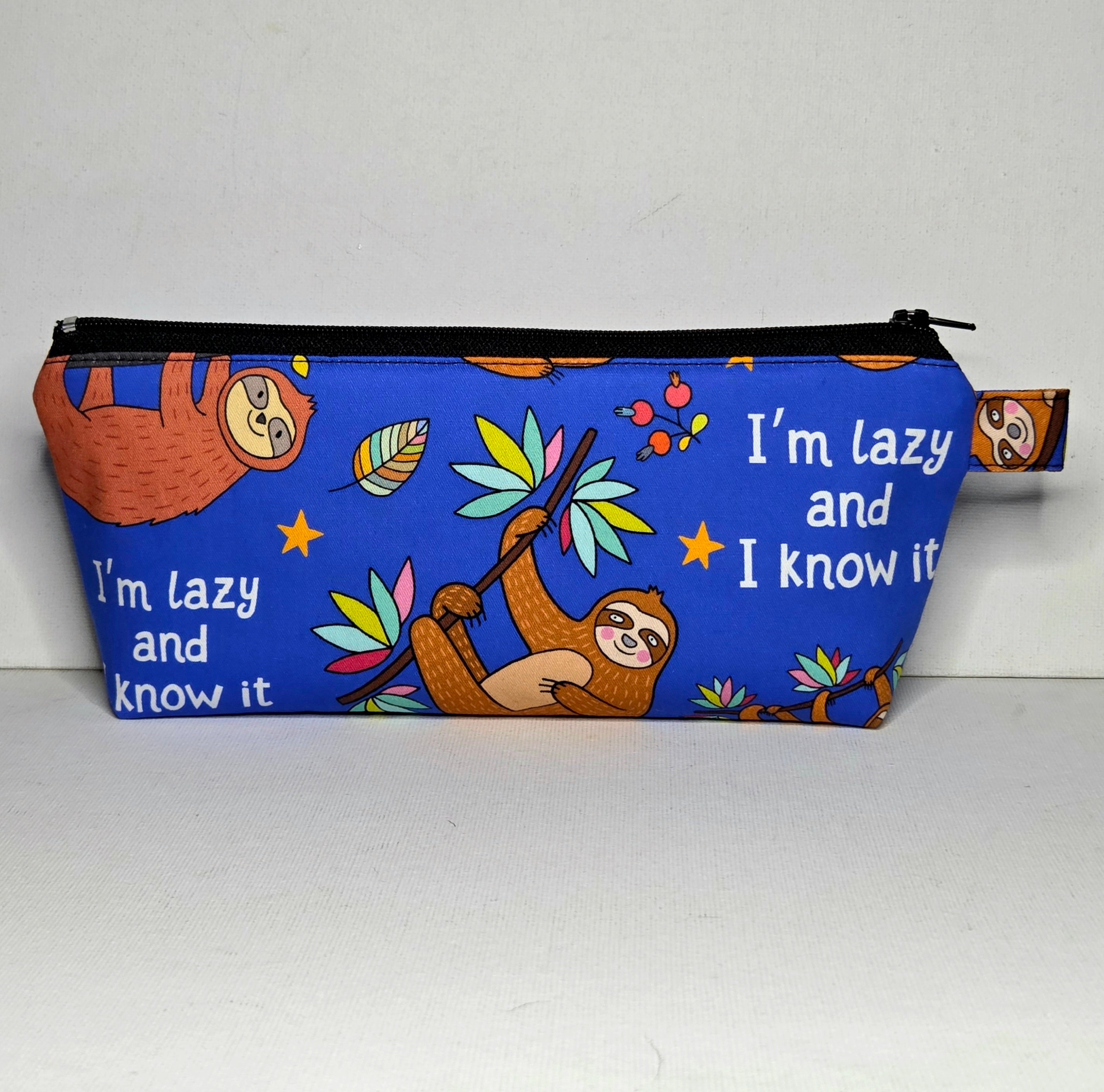 Pencil case in Lazy Sloth fabric