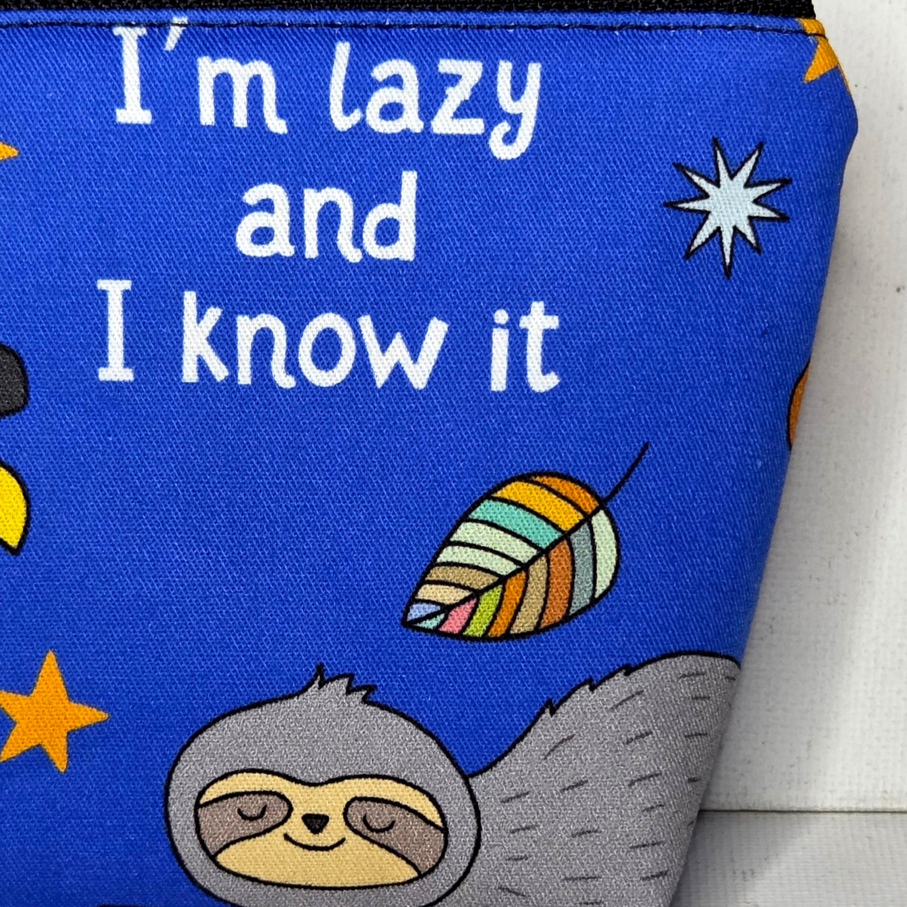Pencil case in Lazy Sloth fabric
