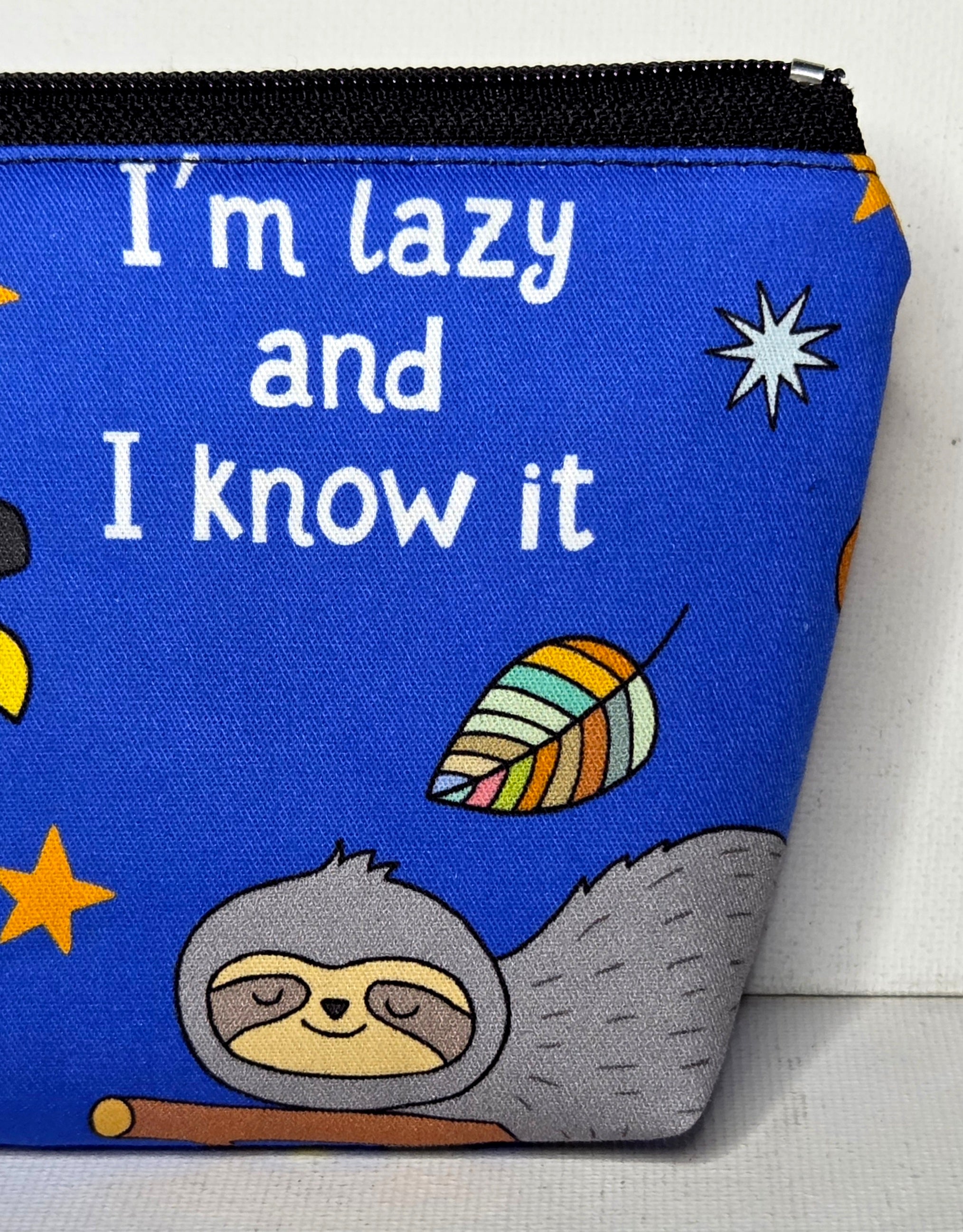 Pencil case in Lazy Sloth fabric
