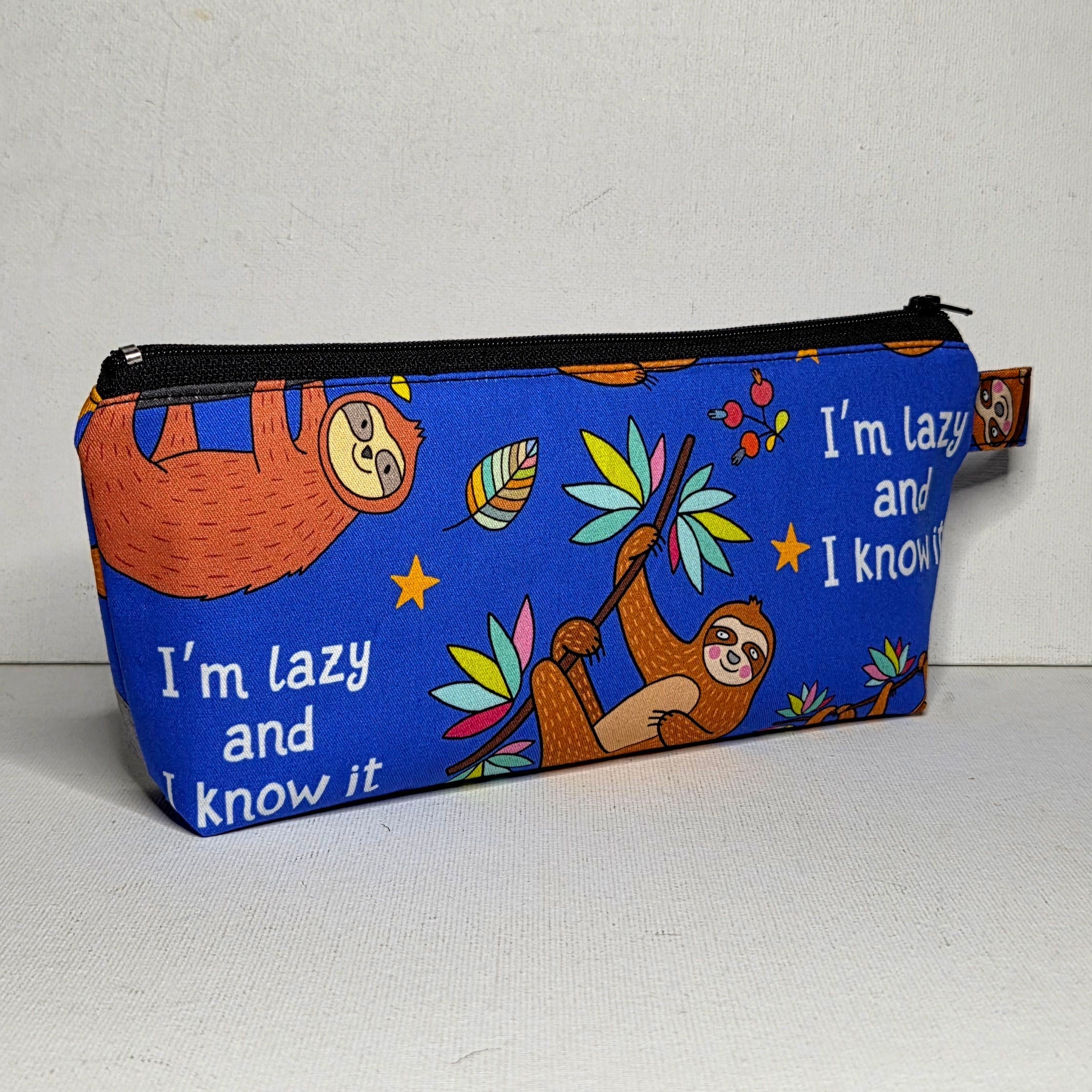 Pencil case in Lazy Sloth fabric
