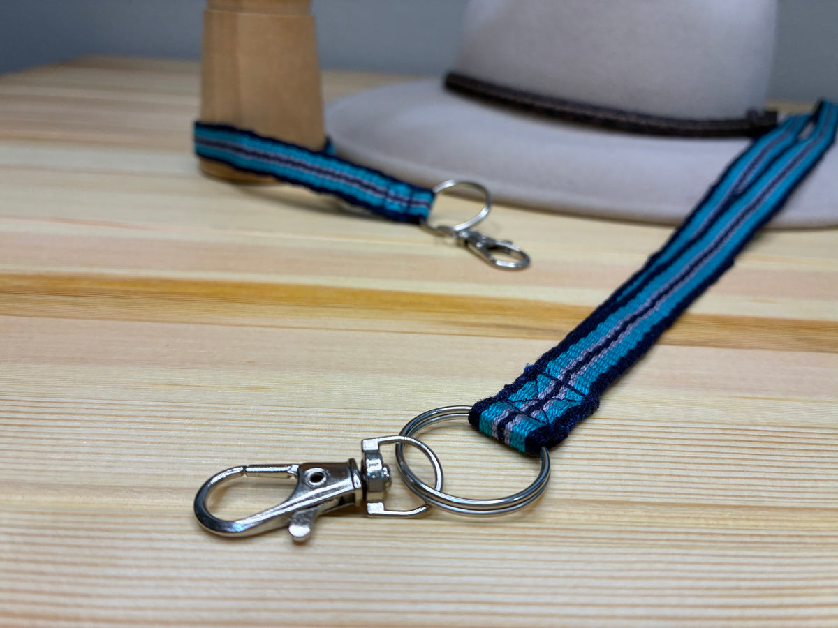 A Little Loom Magic - Turquoise Handwoven Lanyard