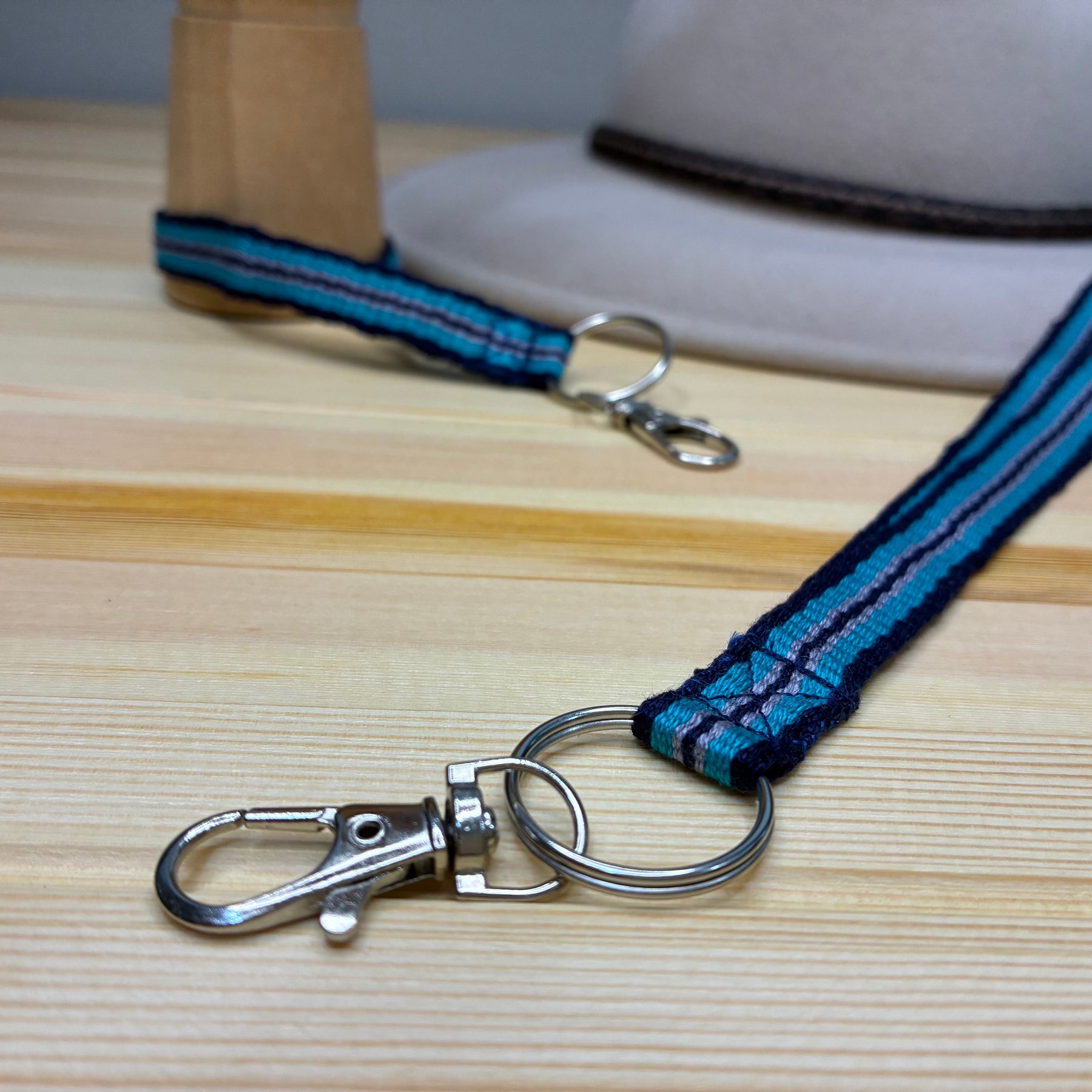 Looping Style - Turquoise Handwoven Wristlet Key Fob