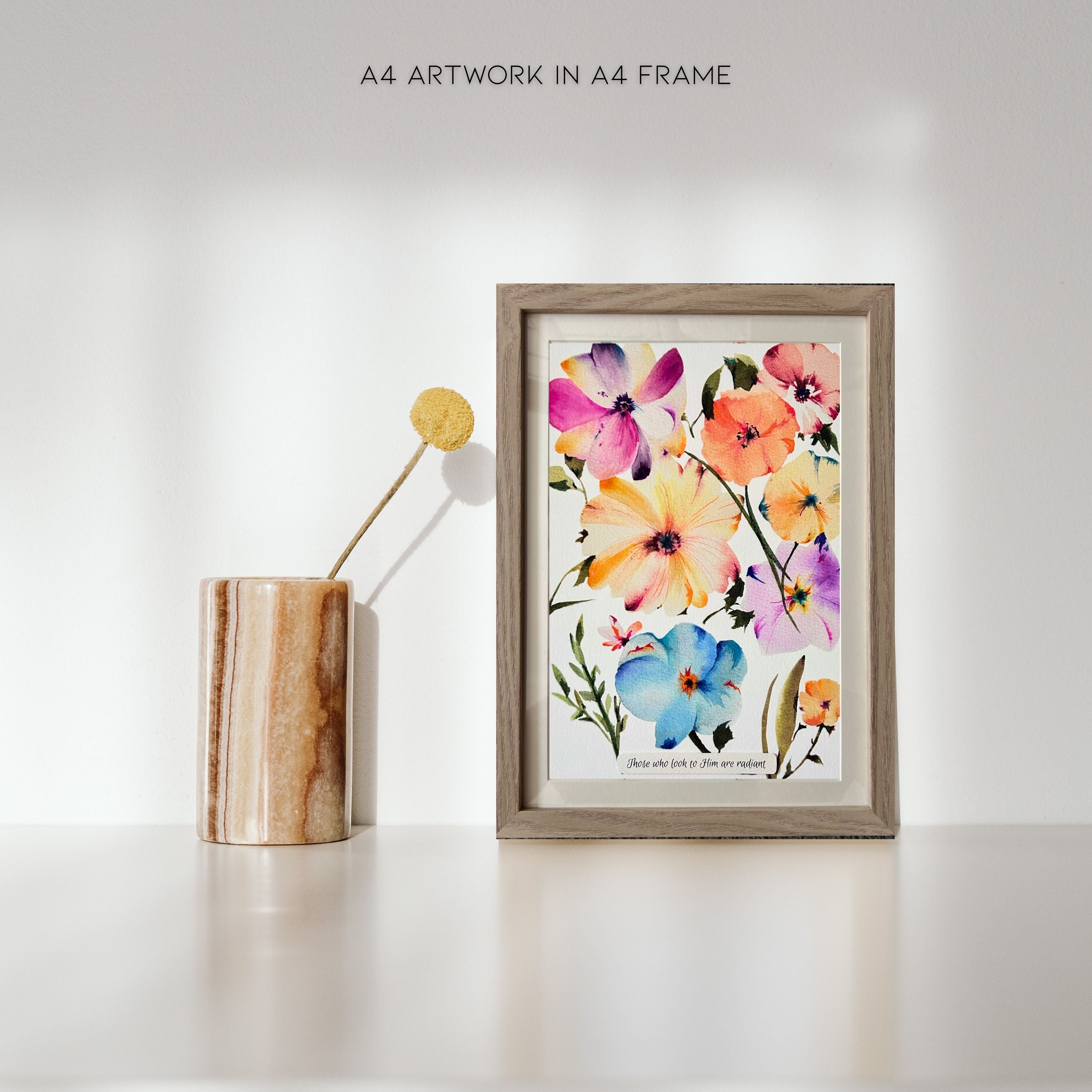 "Summer's Glow" | Archival Botanical Wall Art With Sentiment | Original Floral Watercolour | A4 Print