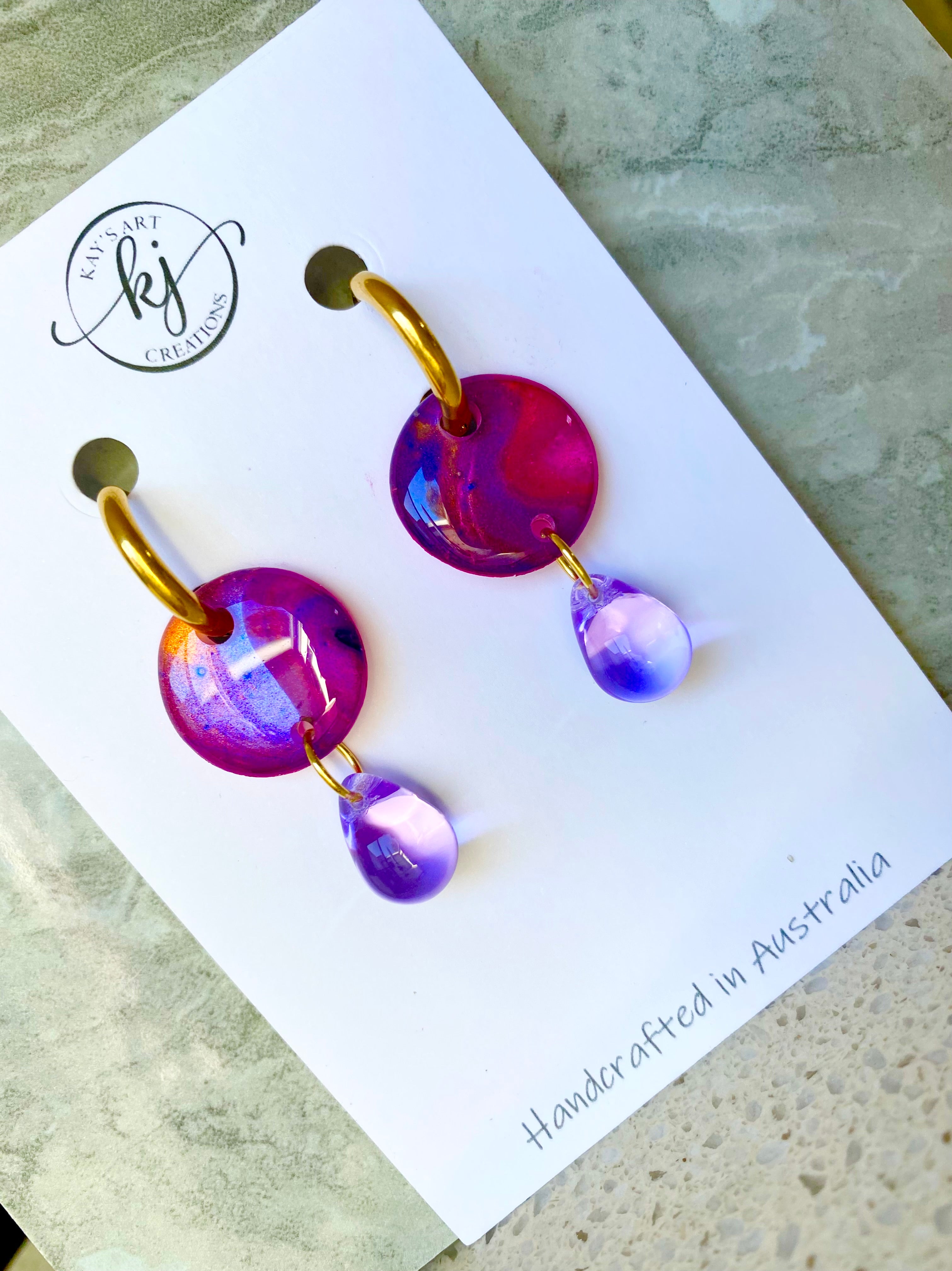 Huggie Hoop Drop Earrings