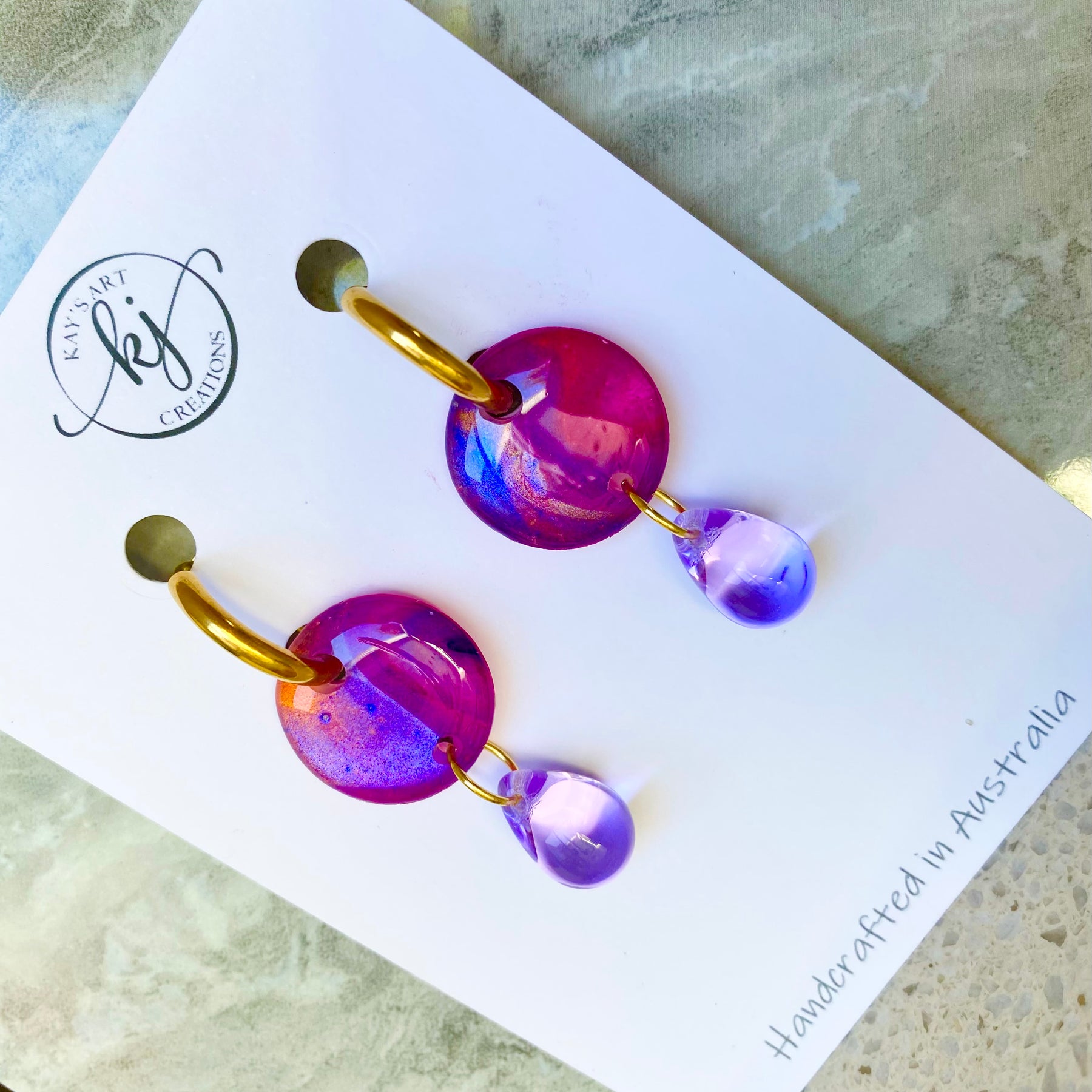 Huggie Hoop Drop Earrings