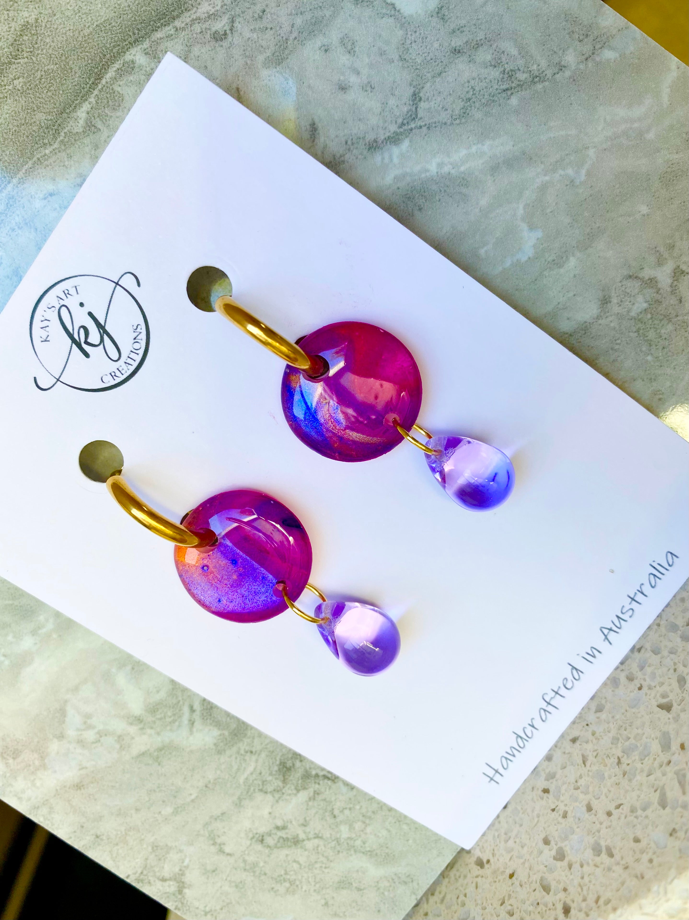 Huggie Hoop Drop Earrings