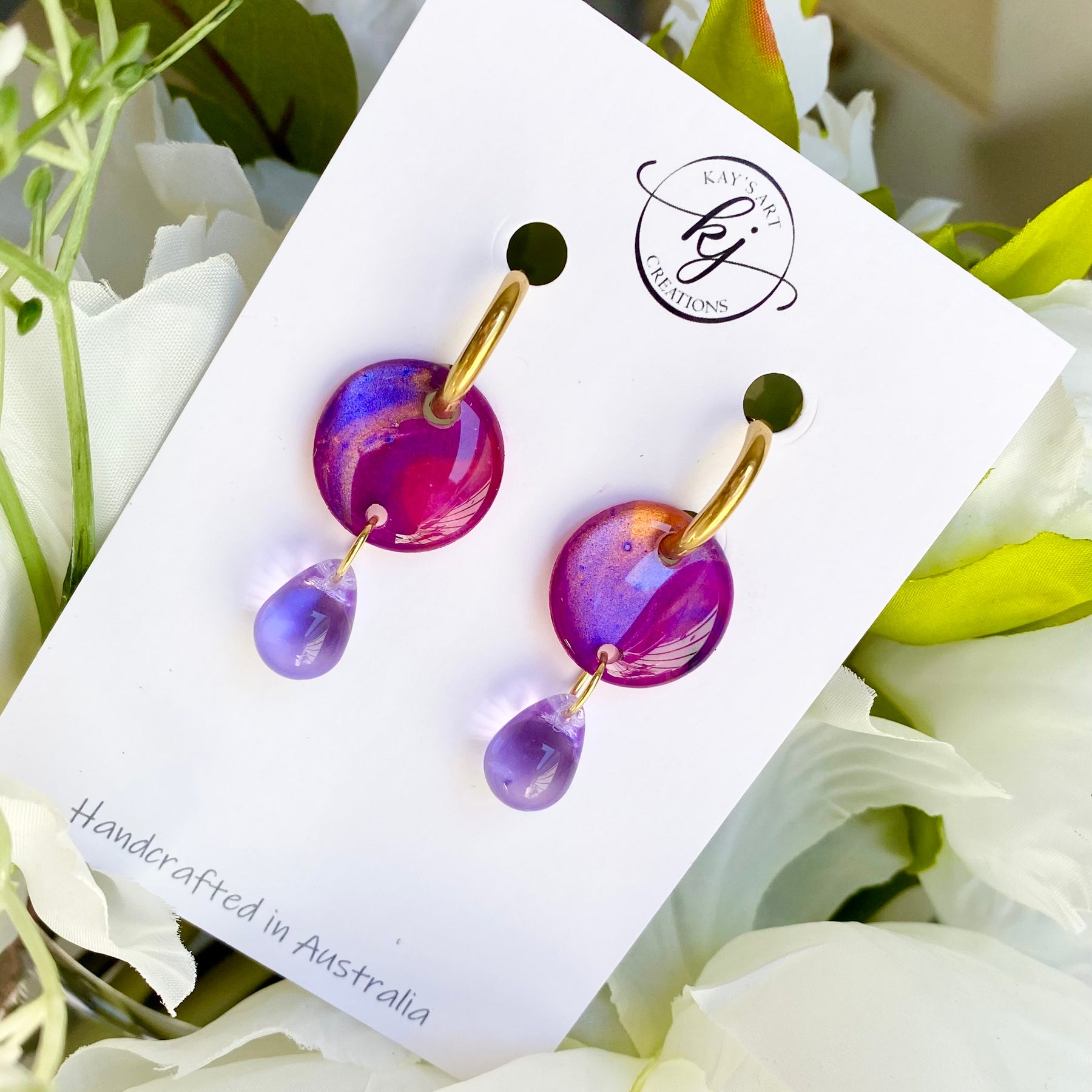 Huggie Hoop Drop Earrings