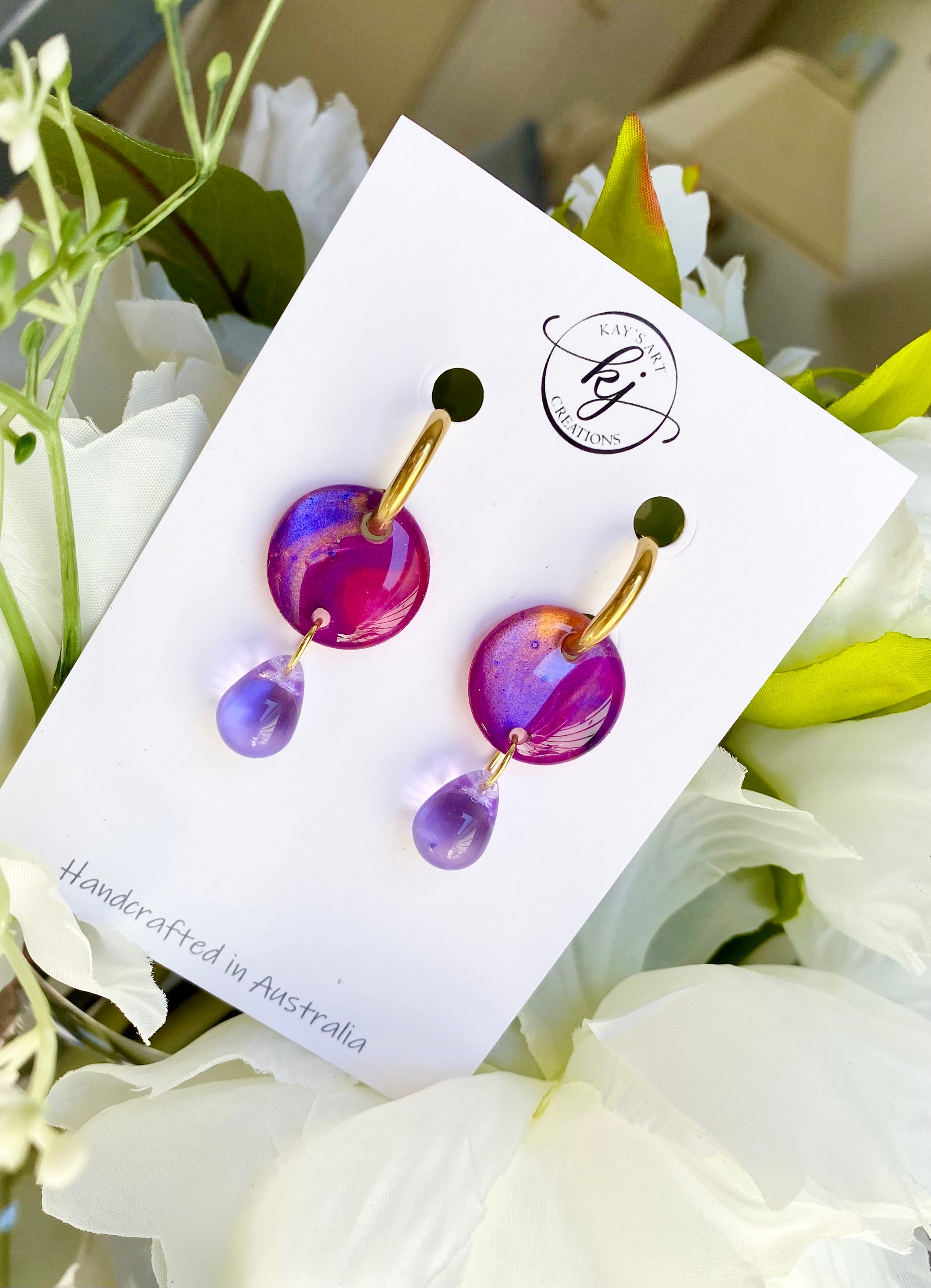 Huggie Hoop Drop Earrings