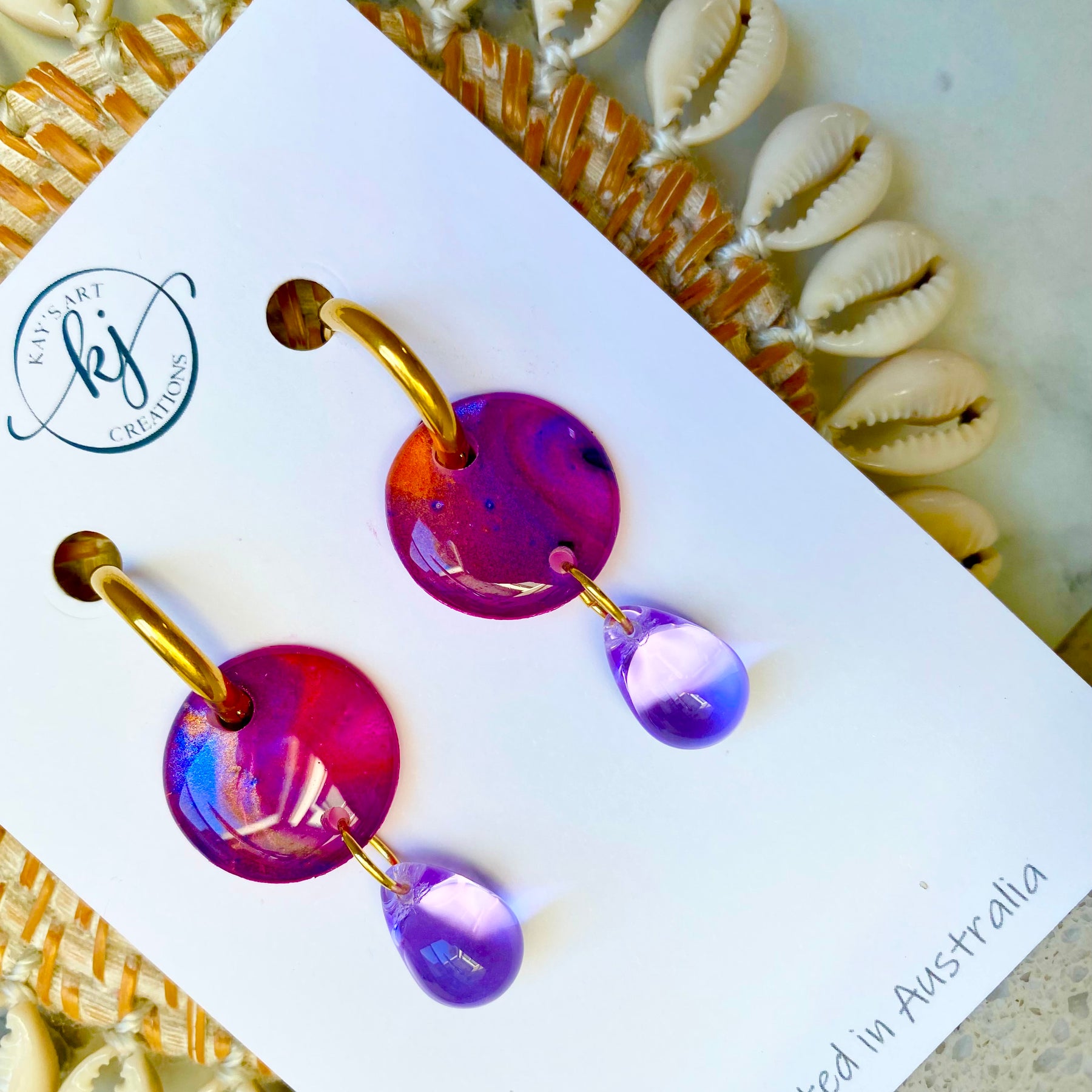 Huggie Hoop Drop Earrings