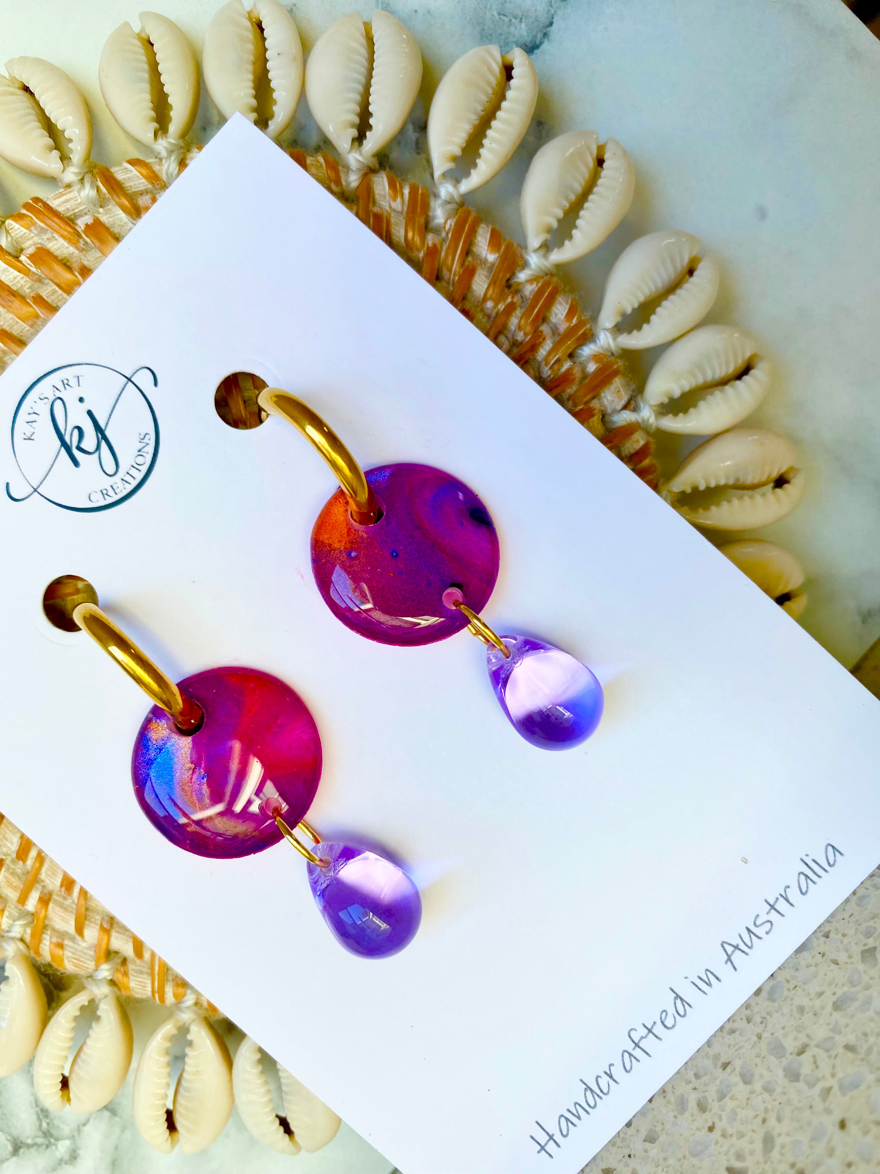 Huggie Hoop Drop Earrings