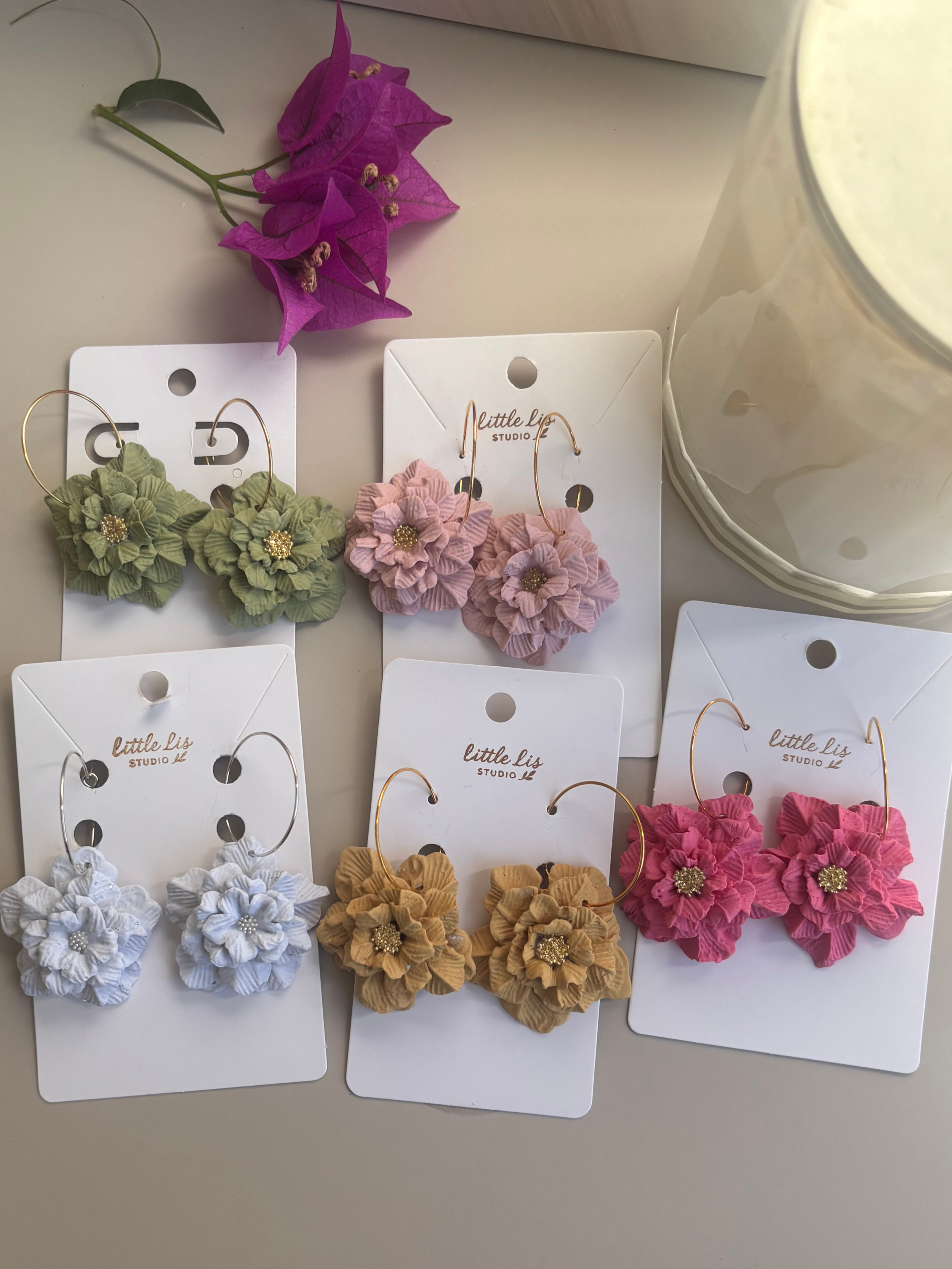 "Tilly" Floral Hoop Earrings