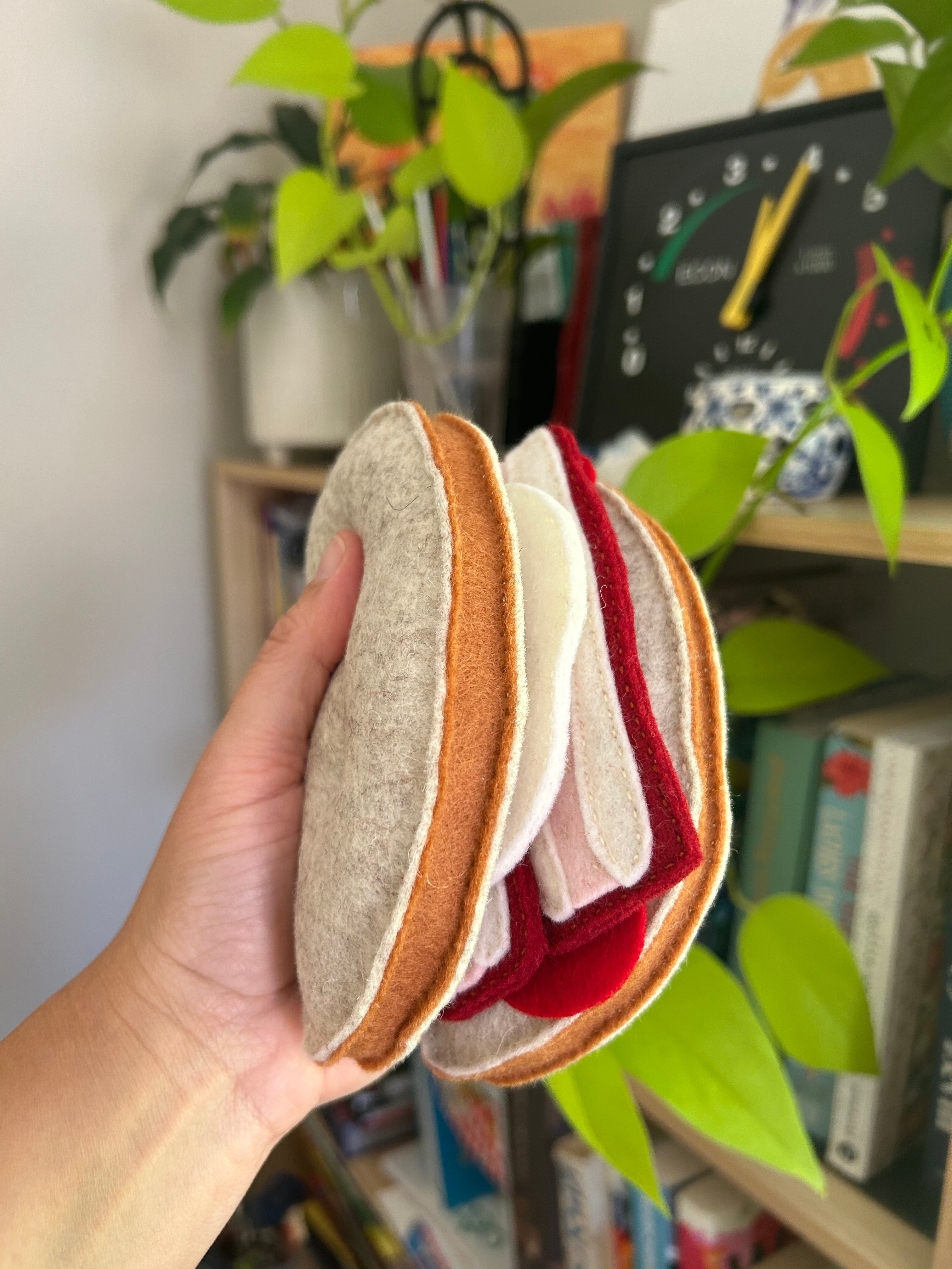 Felt Play Food, Bacon & Egg Sandwich with Sauce Options