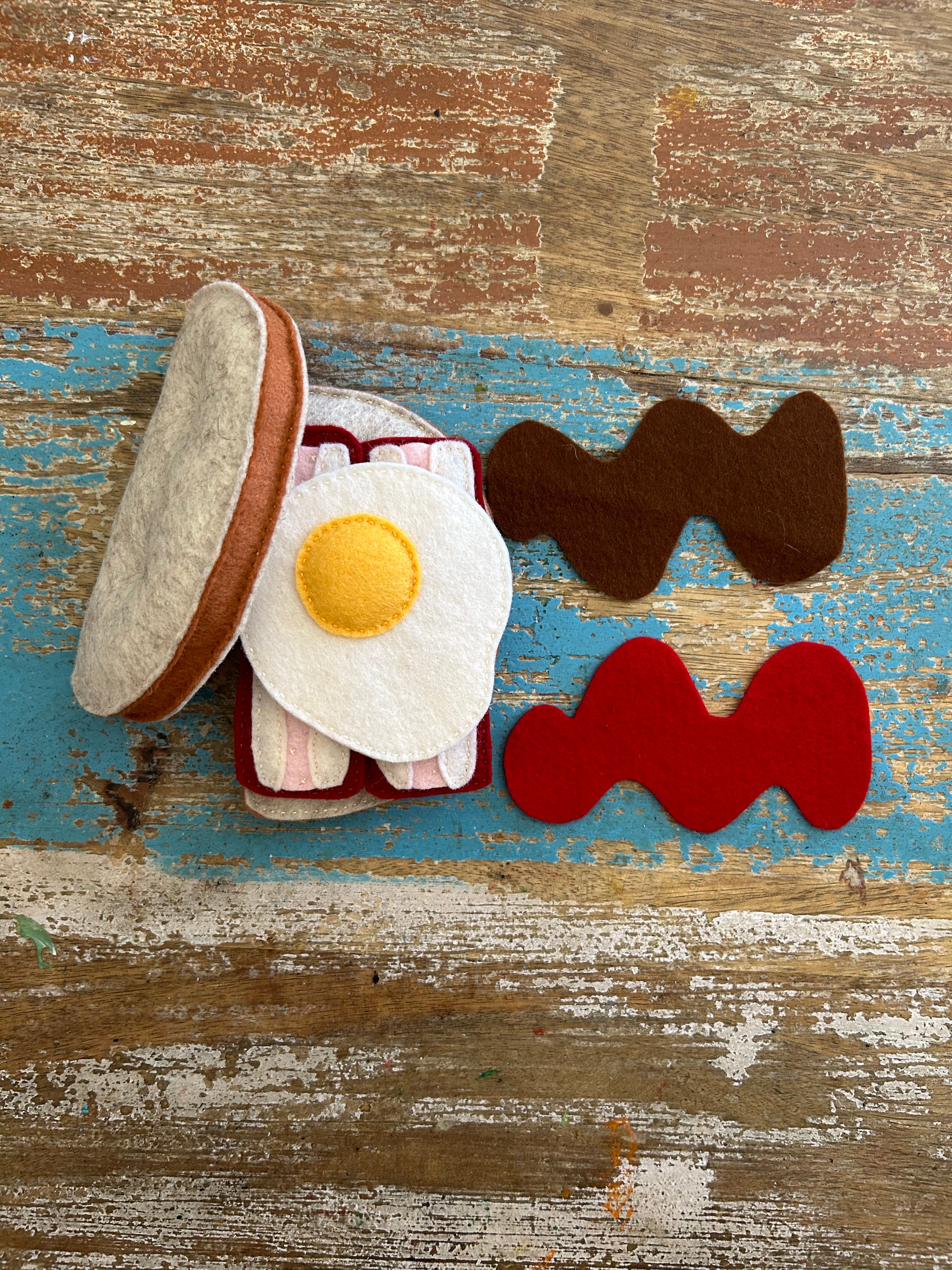 Felt Play Food, Bacon & Egg Sandwich with Sauce Options
