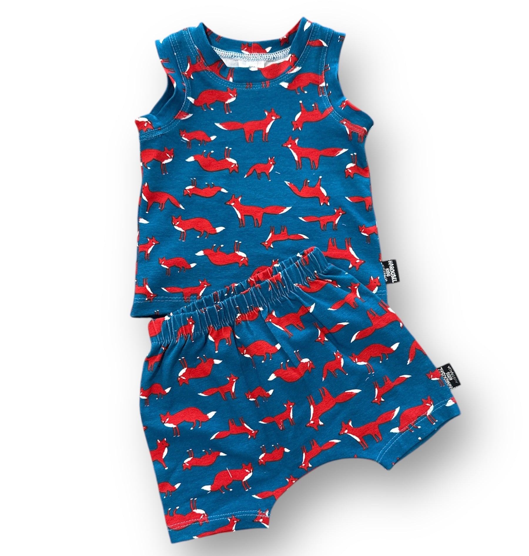 SIZE 000 Foxes Baby Singlet and Harem Shorts