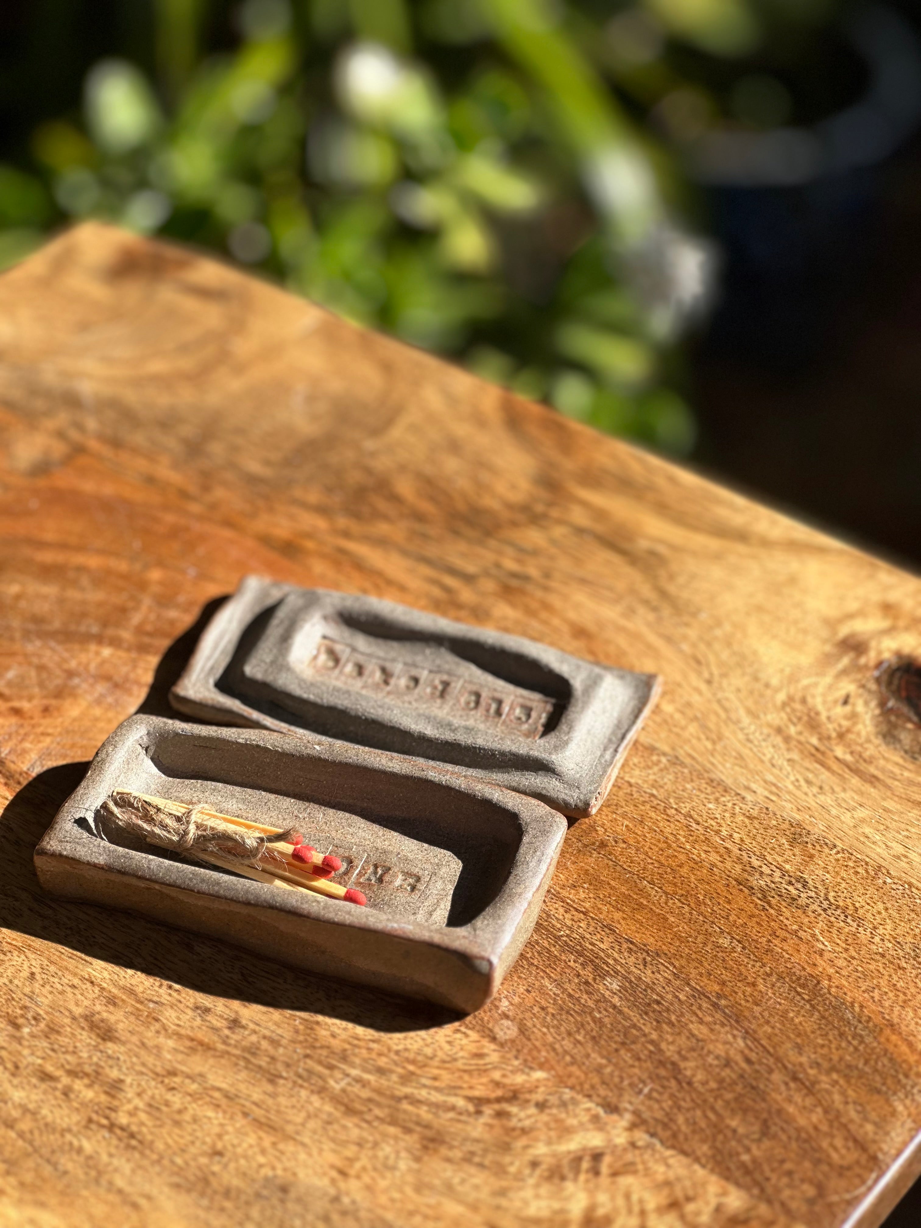 Handmade Ceramic Match Holder | Reduction Fired Stoneware | Matchbox 20