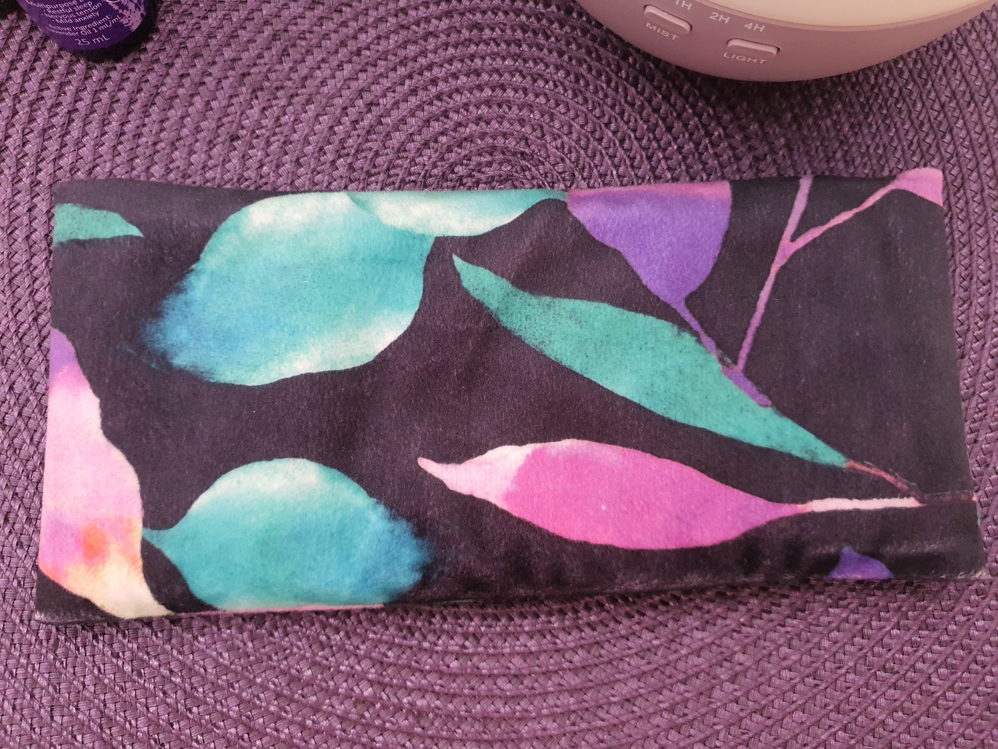 Aromatherapy Cotton EYE PILLOWS - Floral Black Velvet