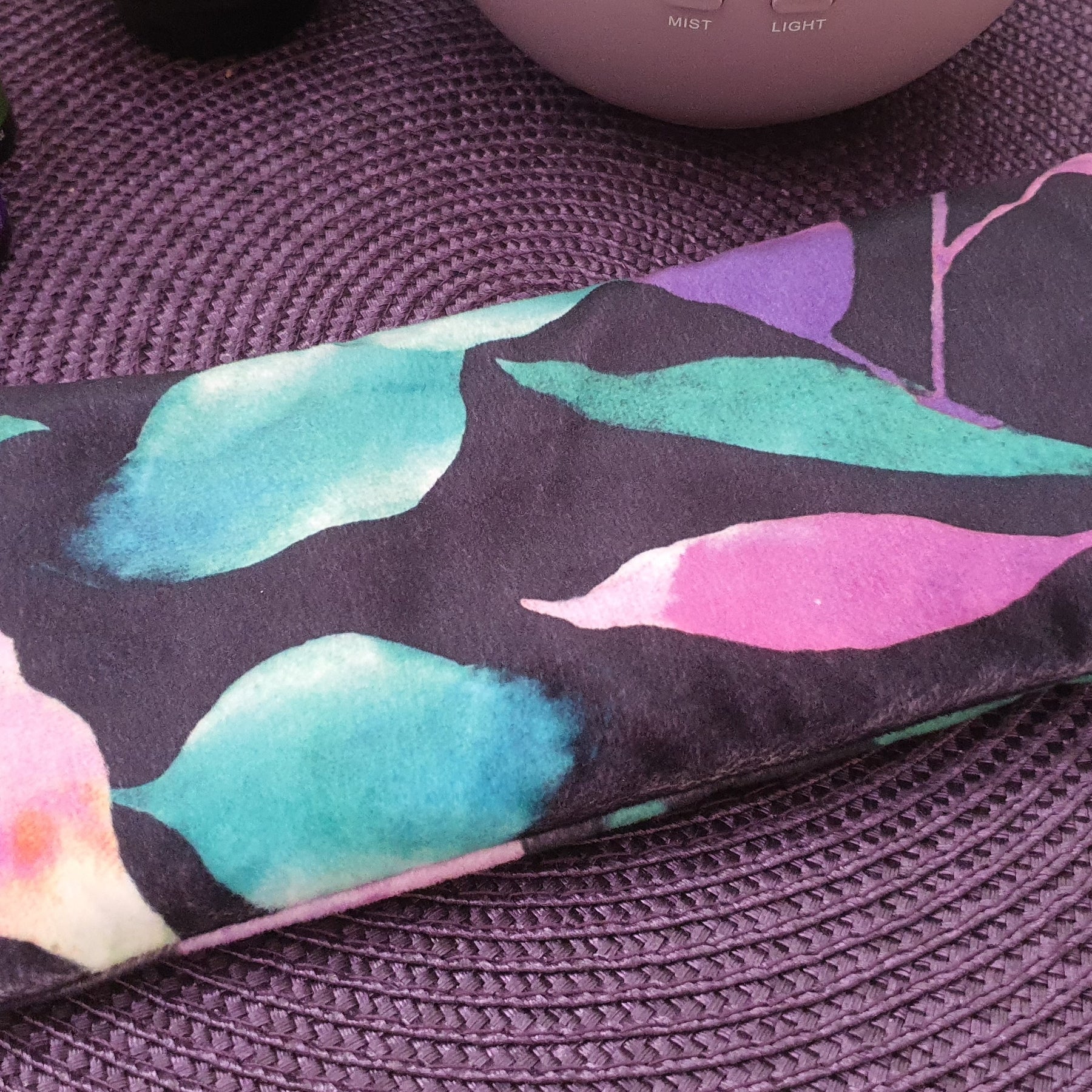 Aromatherapy Cotton EYE PILLOWS - Floral Black Velvet