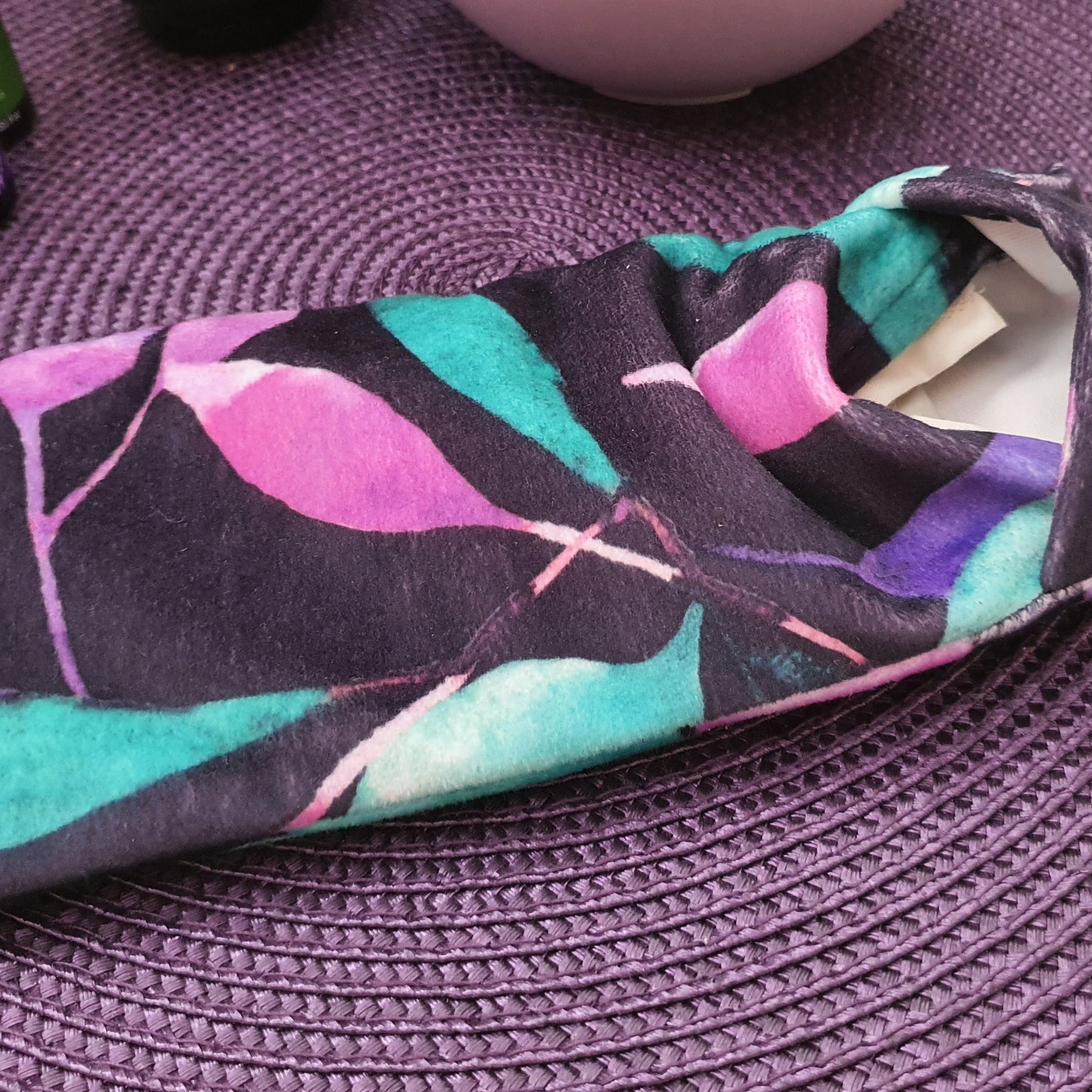 Aromatherapy Cotton EYE PILLOWS - Floral Black Velvet