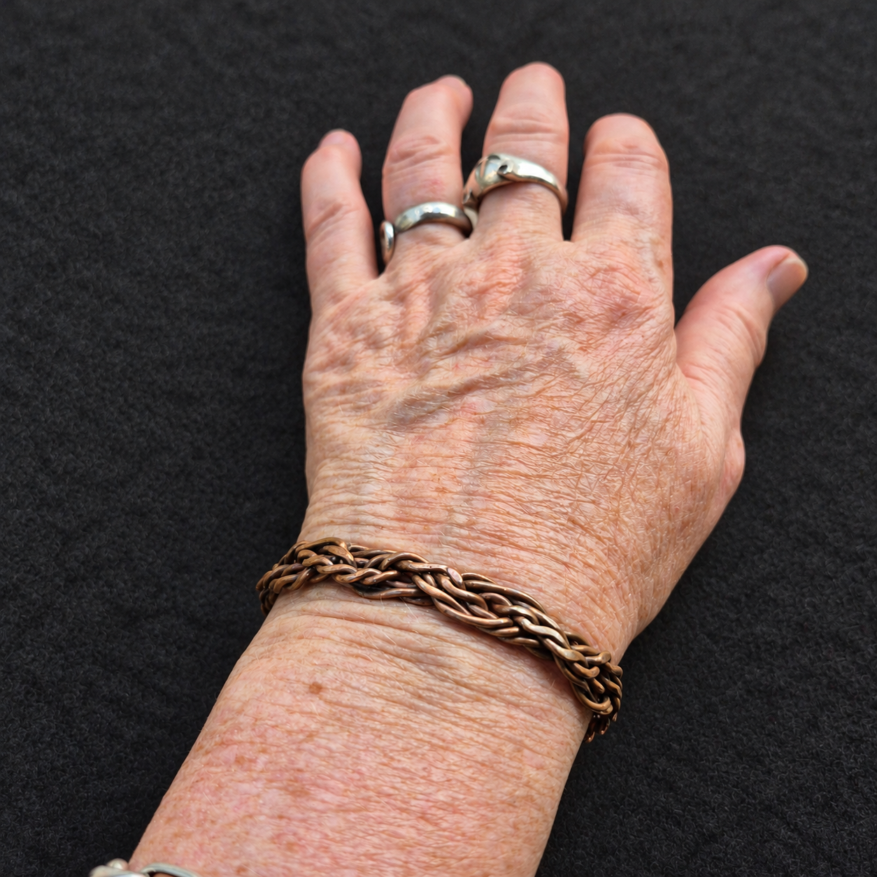 Handmade Delicate Braided Copper Cuff Bracelet B014