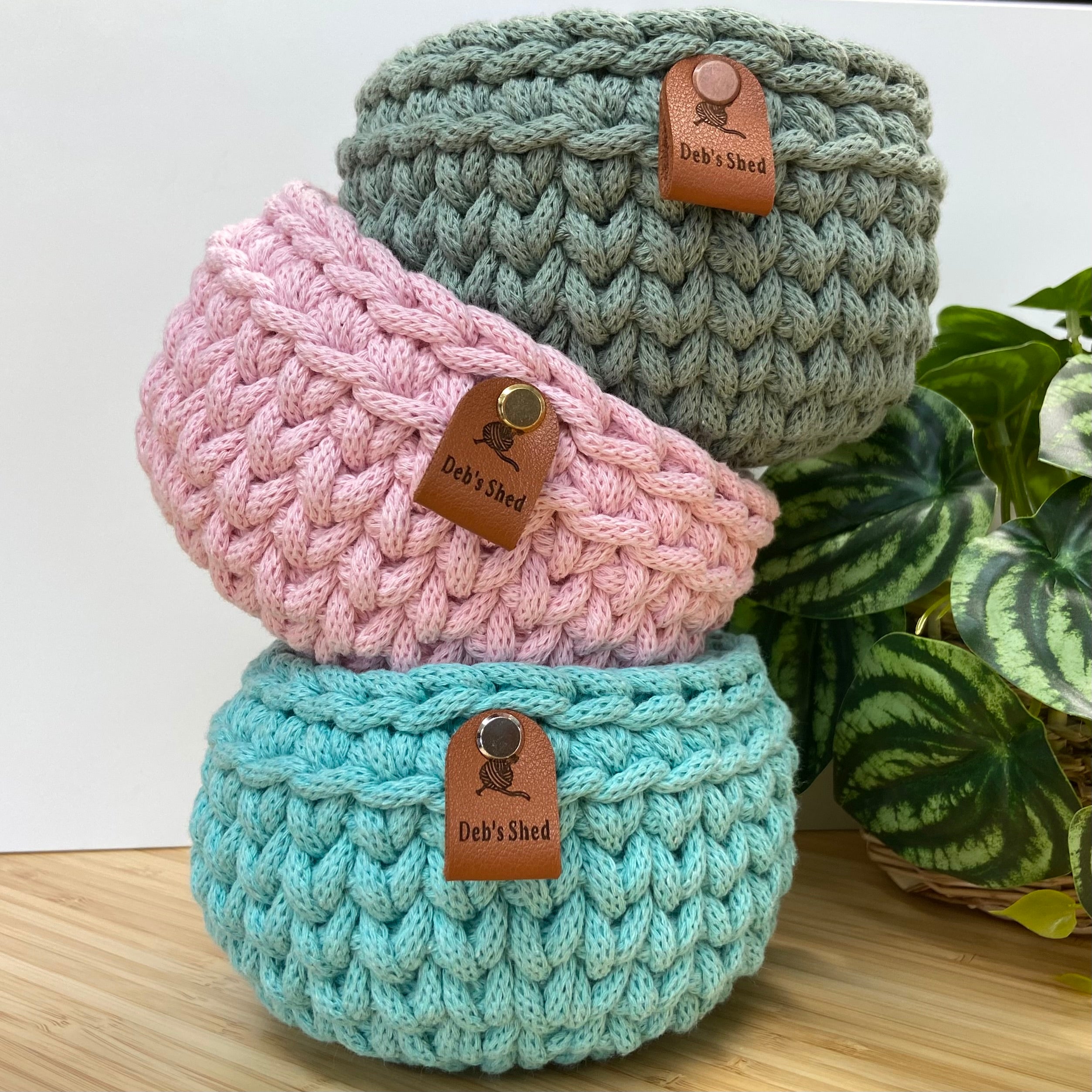 Crochet Basket - Round Bowl - Cotton Cord