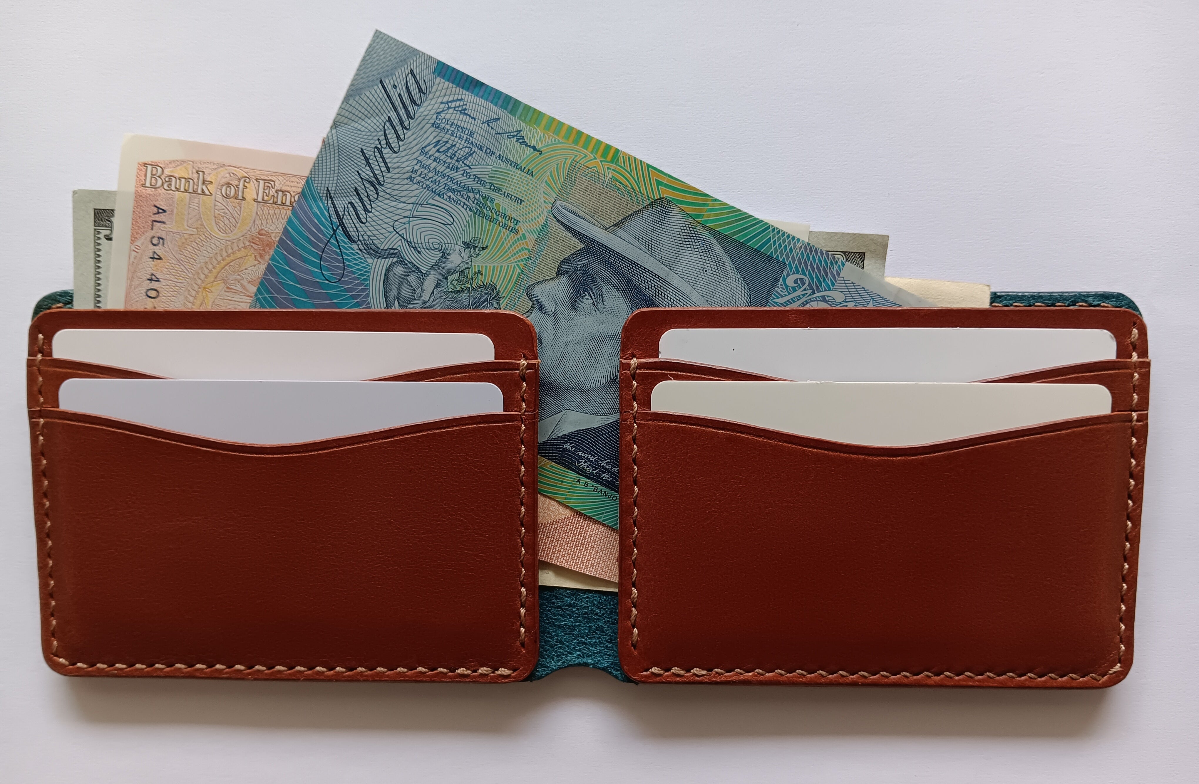 Men's Wallet Cardholder - Green/Chestnut